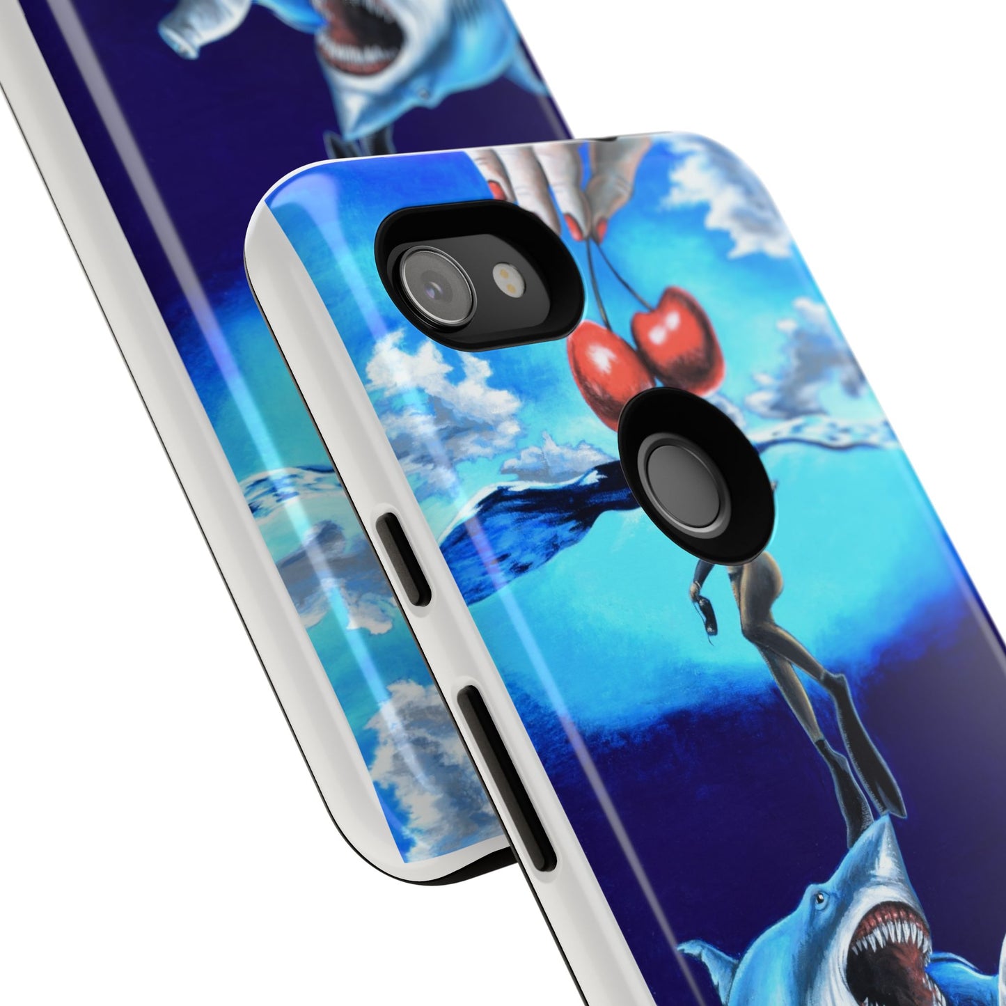 Shark Art Phone Case - Tough Cases, Unique Phone Accessories, Ocean-Inspired Gift, Underwater Art, Fun Phone Cover, Beach Lover Gift
