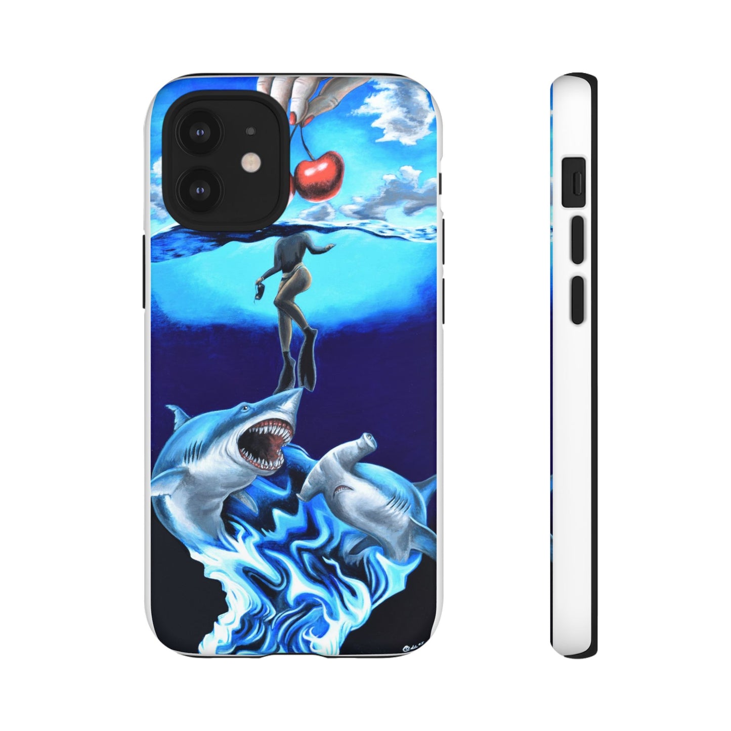 Shark Art Phone Case - Tough Cases, Unique Phone Accessories, Ocean-Inspired Gift, Underwater Art, Fun Phone Cover, Beach Lover Gift