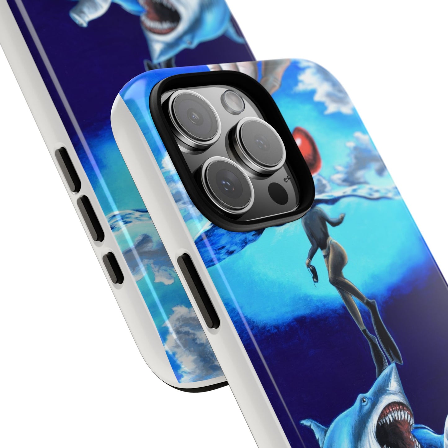 Shark Art Phone Case - Tough Cases, Unique Phone Accessories, Ocean-Inspired Gift, Underwater Art, Fun Phone Cover, Beach Lover Gift
