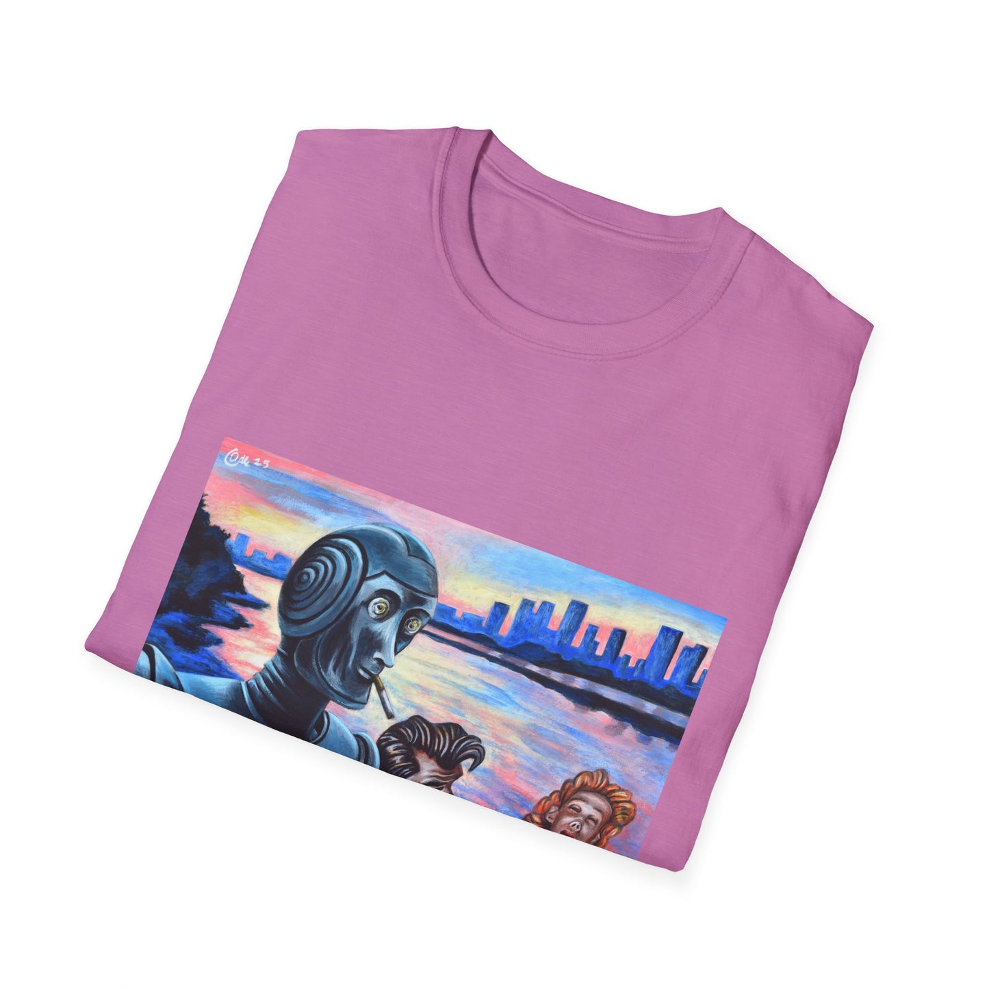 Retro Robot Unisex T-Shirt - Softstyle Graphic Tee for Tech Lovers