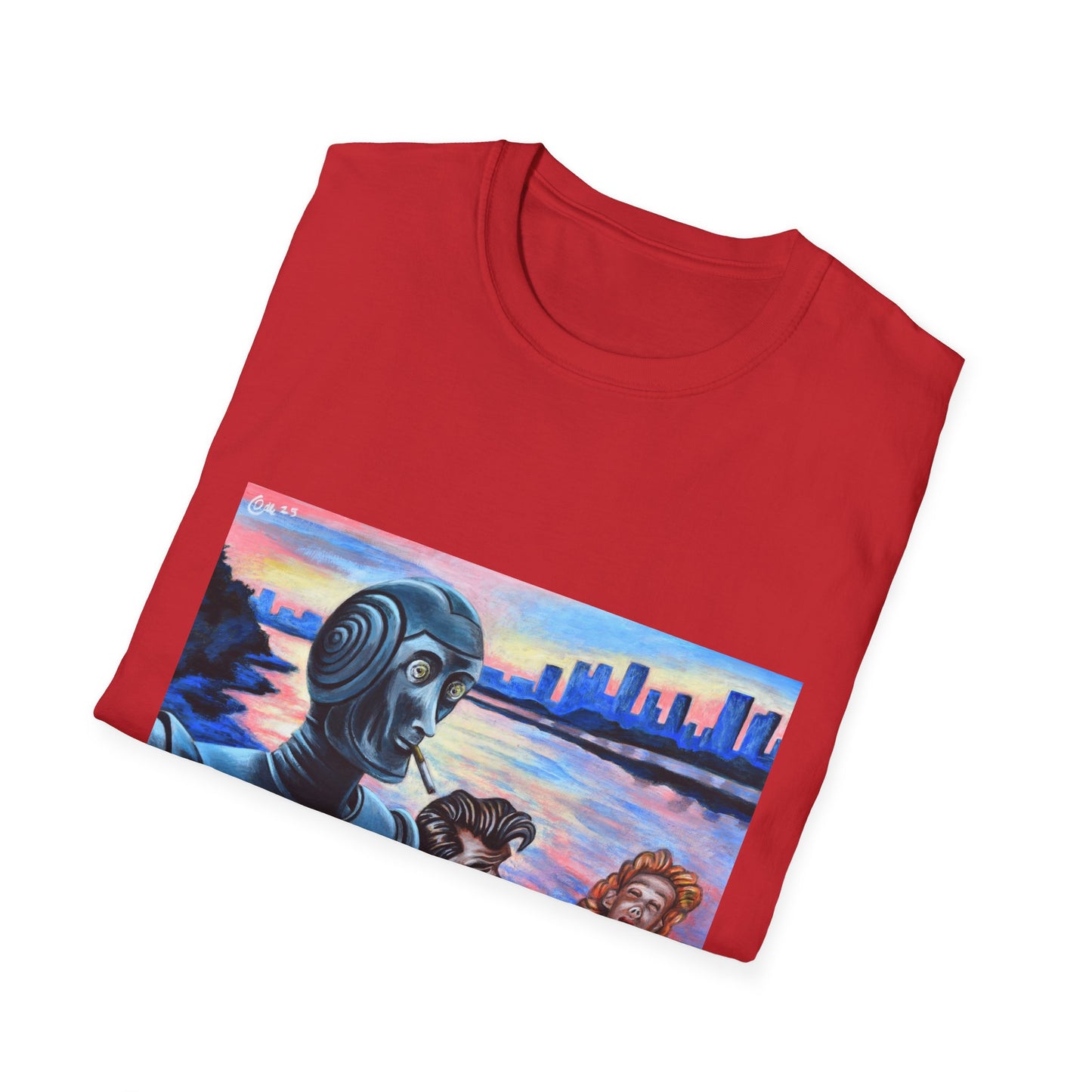 Retro Robot Unisex T-Shirt - Softstyle Graphic Tee for Tech Lovers