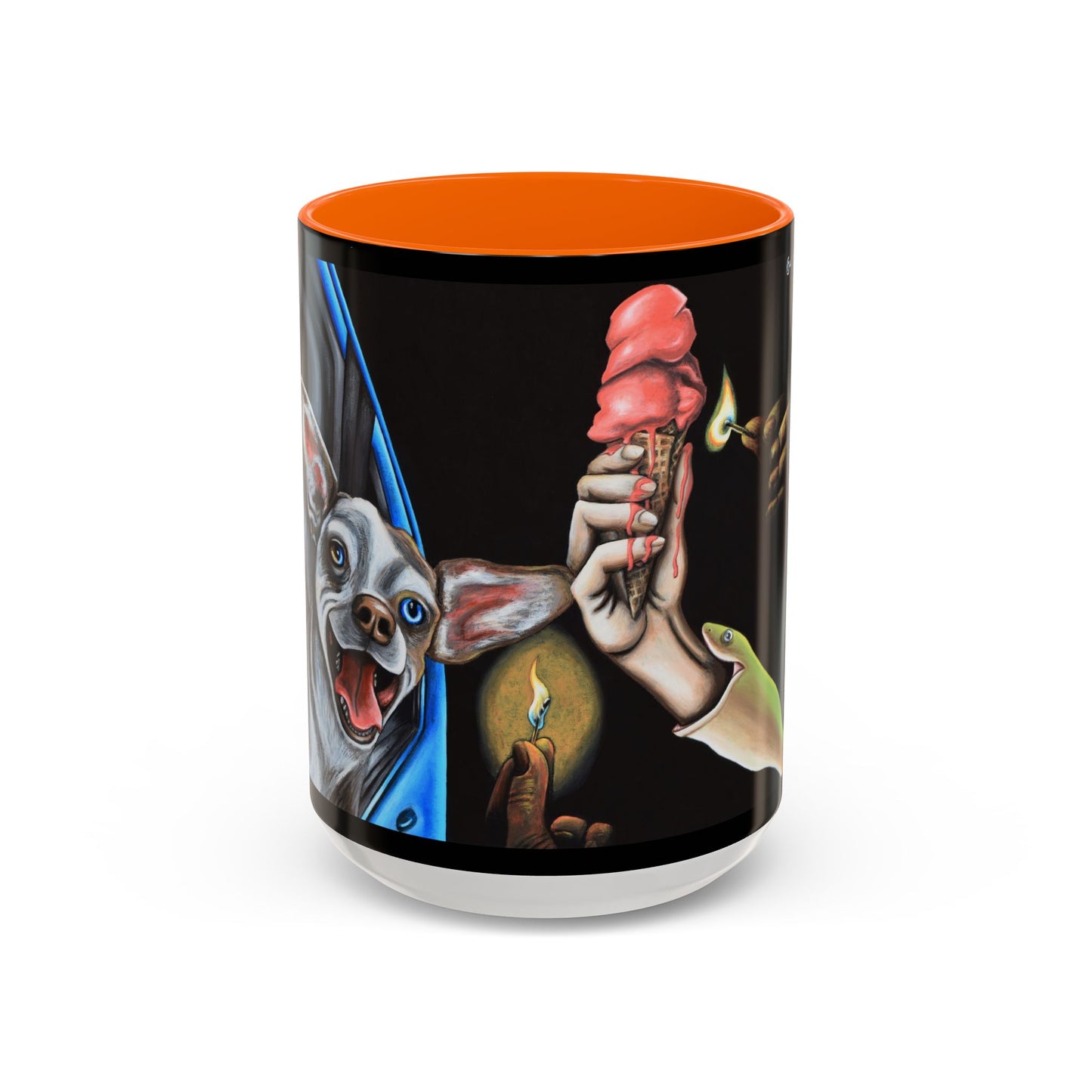 Unique Artistic Accent Coffee Mug with Colorful Ice Cream Design