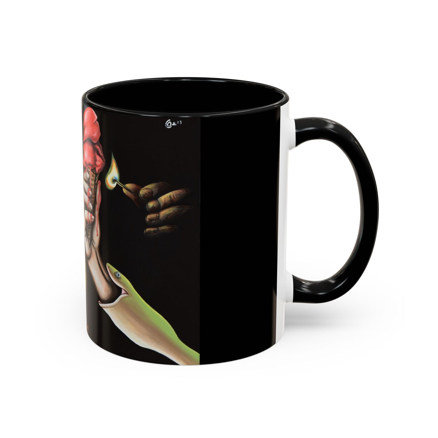 Unique Artistic Accent Coffee Mug with Colorful Ice Cream Design