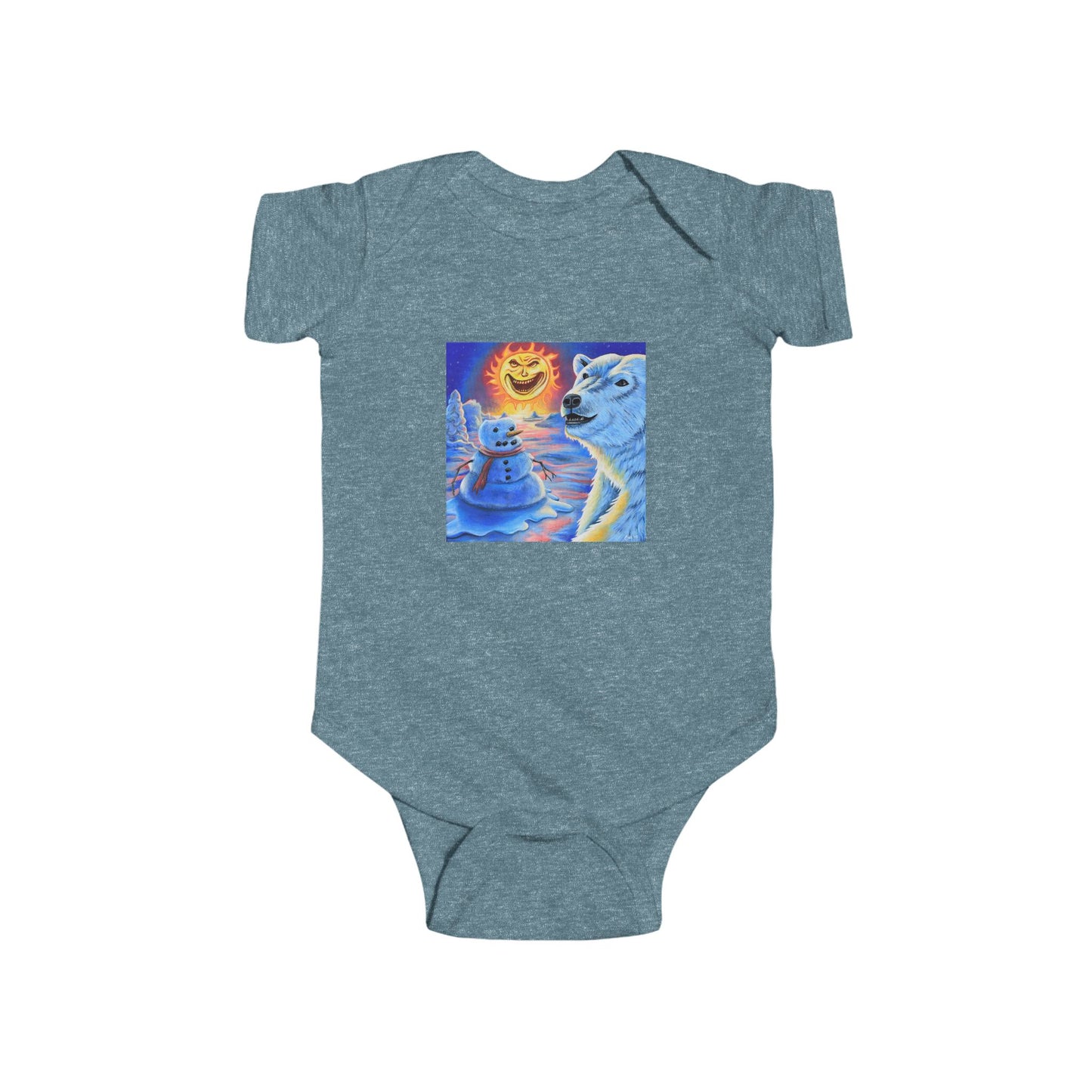 Cute Baby Bodysuit with Colorful Polar Bear Art, Infant Clothes, Baby Shower Gift, Toddler Outfit, Summer Wear