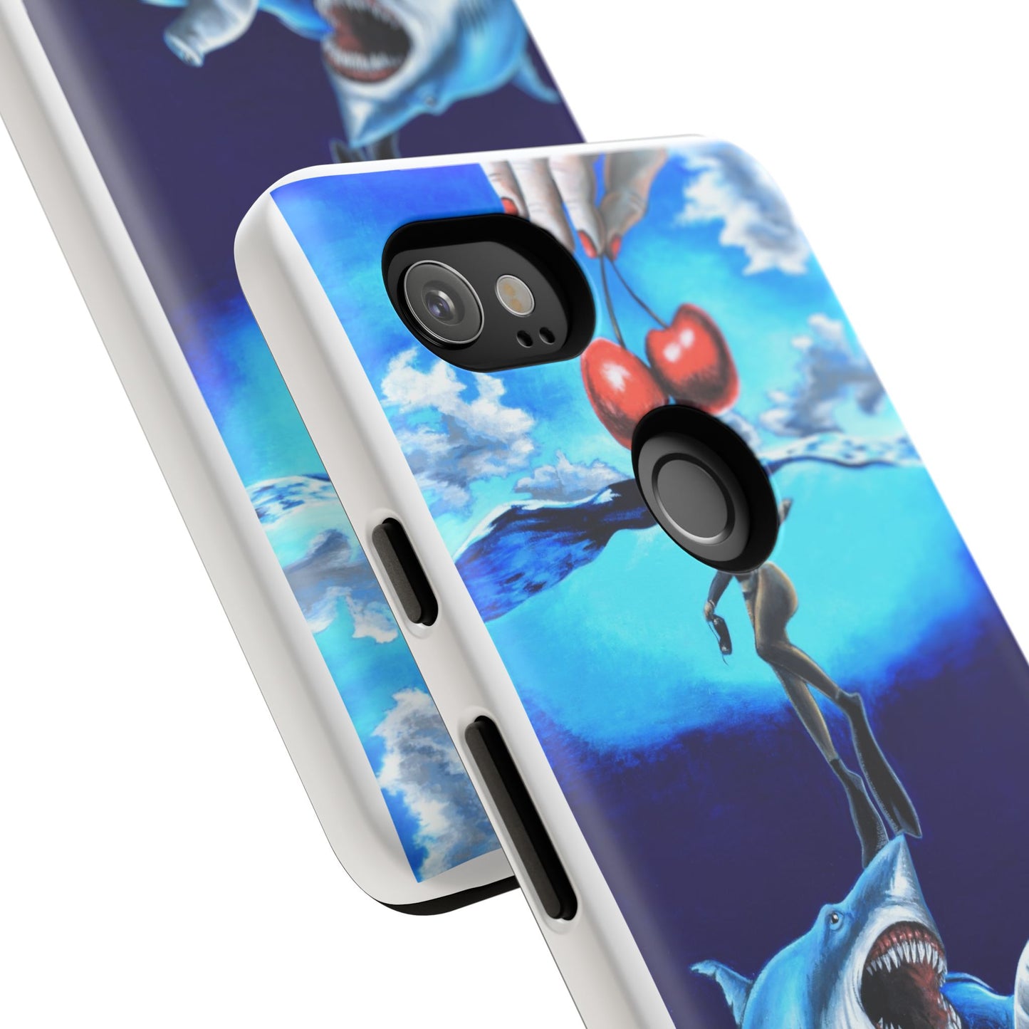 Shark Art Phone Case - Tough Cases, Unique Phone Accessories, Ocean-Inspired Gift, Underwater Art, Fun Phone Cover, Beach Lover Gift