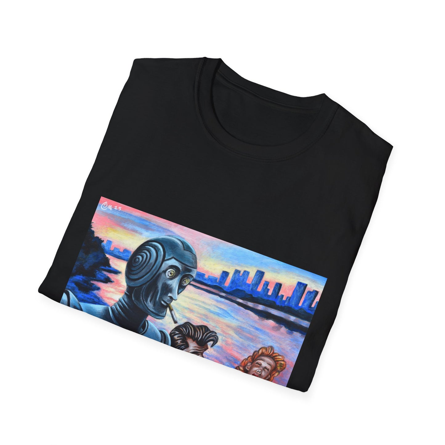 Retro Robot Unisex T-Shirt - Softstyle Graphic Tee for Tech Lovers