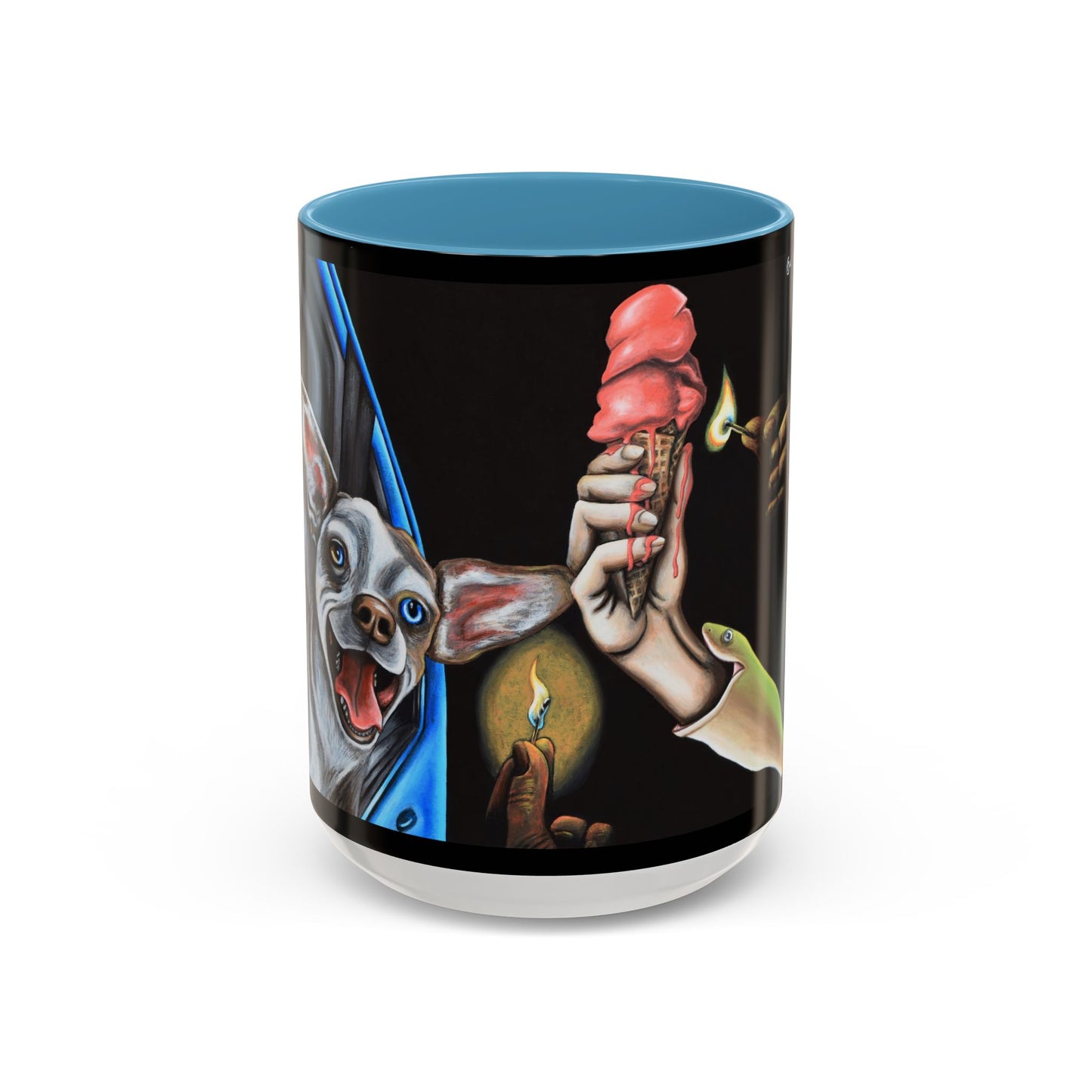Unique Artistic Accent Coffee Mug with Colorful Ice Cream Design