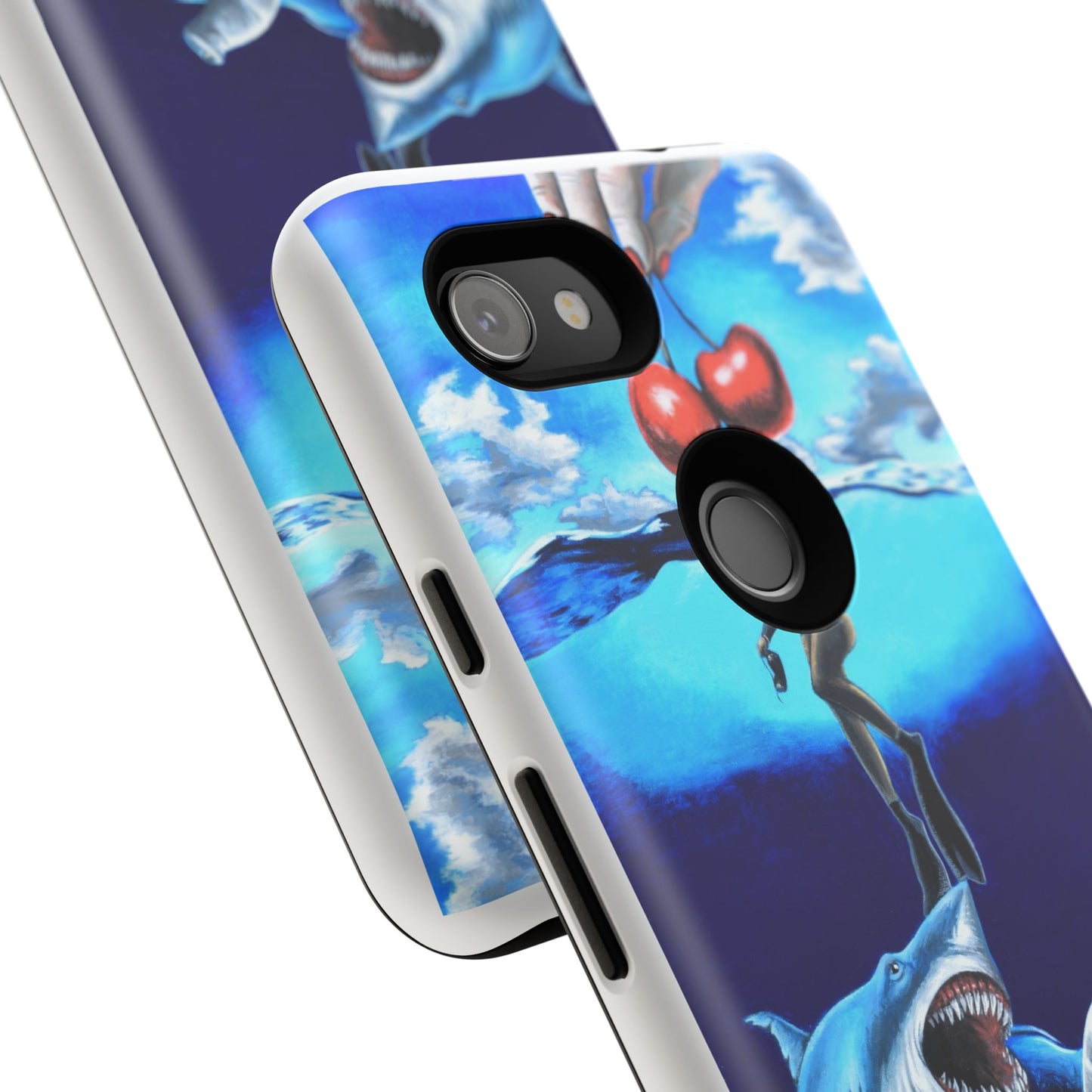 Shark Art Phone Case - Tough Cases, Unique Phone Accessories, Ocean-Inspired Gift, Underwater Art, Fun Phone Cover, Beach Lover Gift