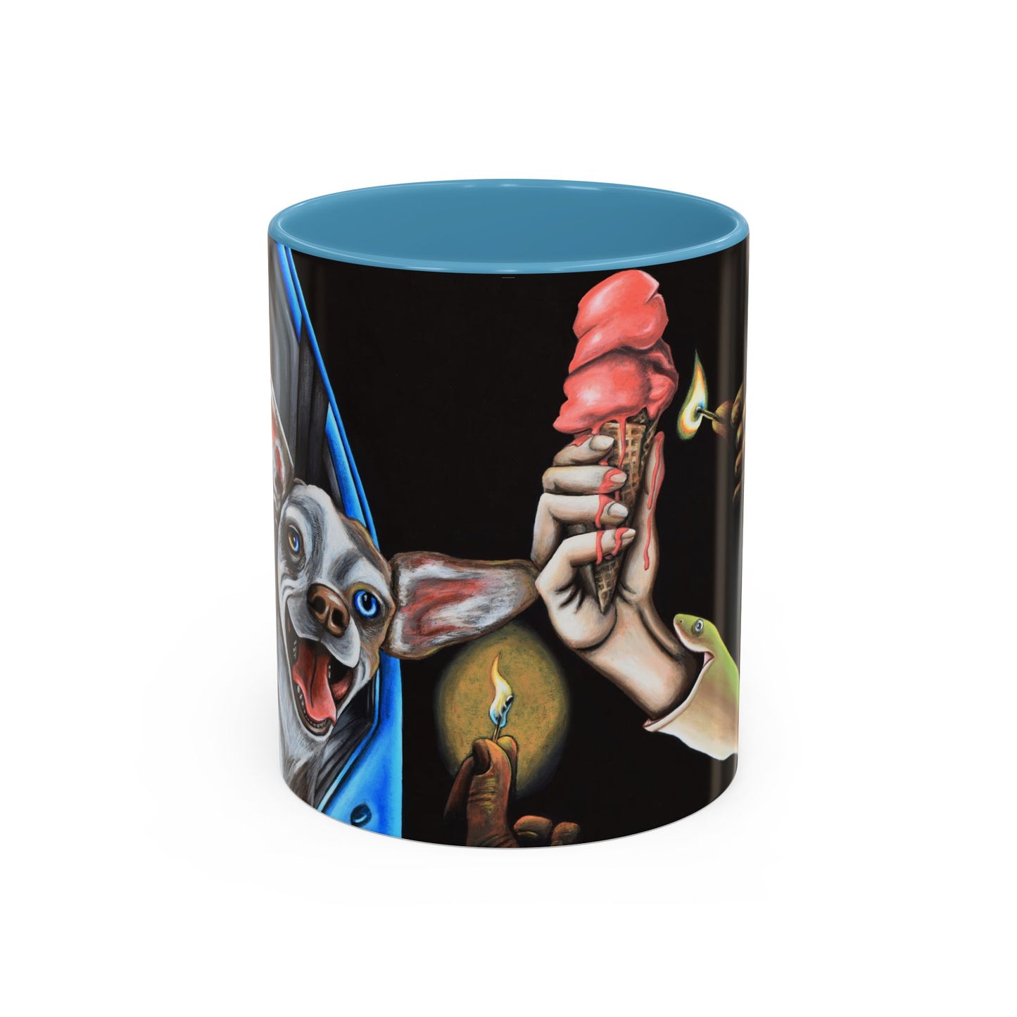 Unique Artistic Accent Coffee Mug with Colorful Ice Cream Design