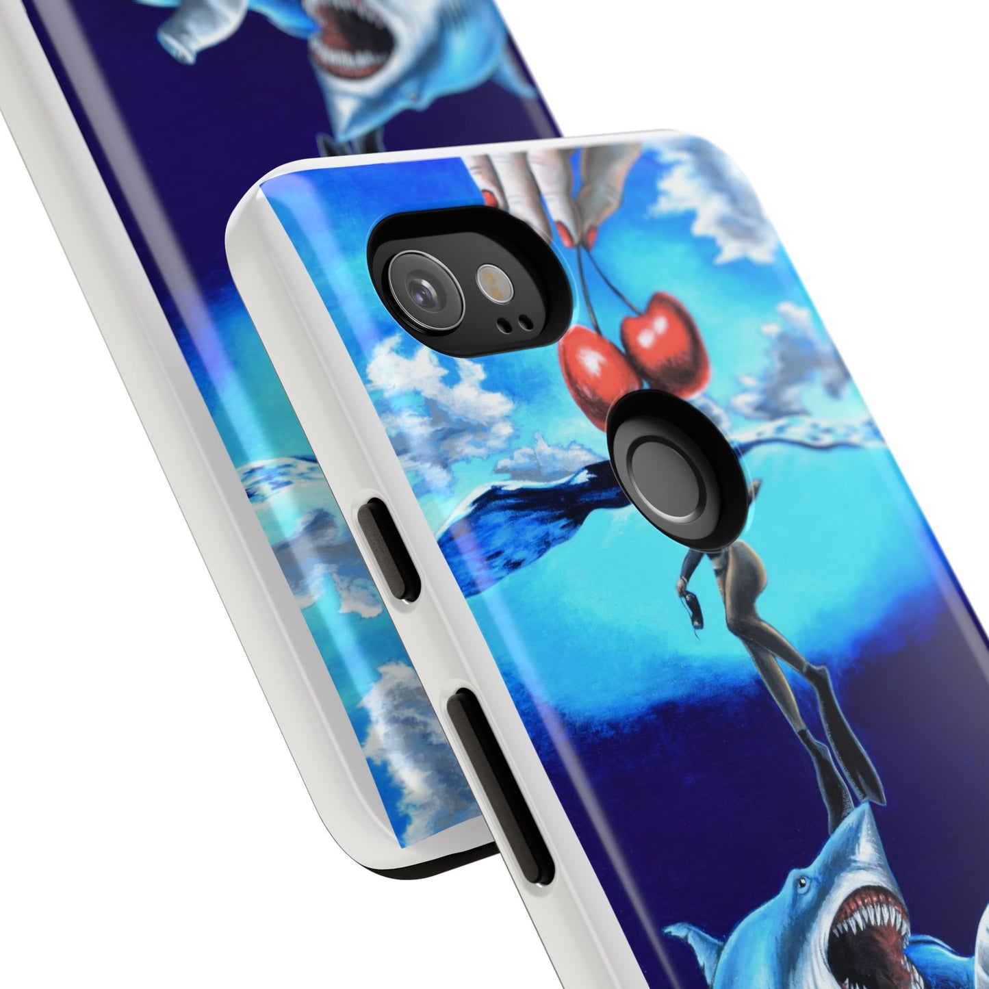 Shark Art Phone Case - Tough Cases, Unique Phone Accessories, Ocean-Inspired Gift, Underwater Art, Fun Phone Cover, Beach Lover Gift