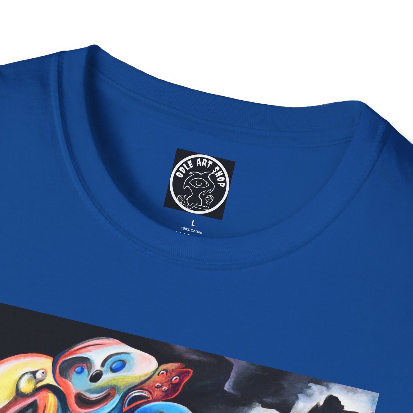 Artistic Unisex Softstyle T-Shirt with Unique Graphic Design, Casual Wear, Graphic Tee, Gift for Art Lovers, Comfortable & Stylish
