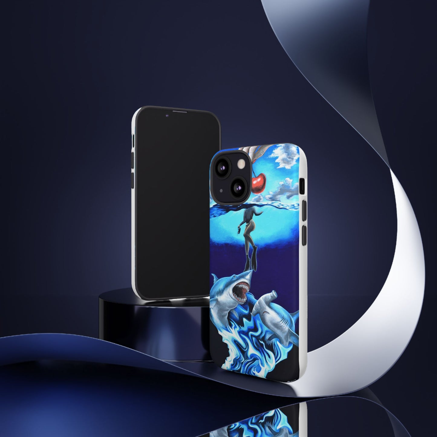 Shark Art Phone Case - Tough Cases, Unique Phone Accessories, Ocean-Inspired Gift, Underwater Art, Fun Phone Cover, Beach Lover Gift