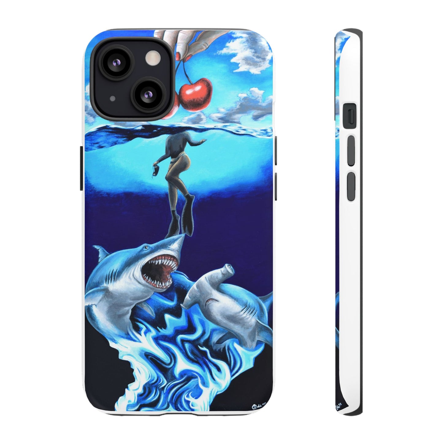 Shark Art Phone Case - Tough Cases, Unique Phone Accessories, Ocean-Inspired Gift, Underwater Art, Fun Phone Cover, Beach Lover Gift