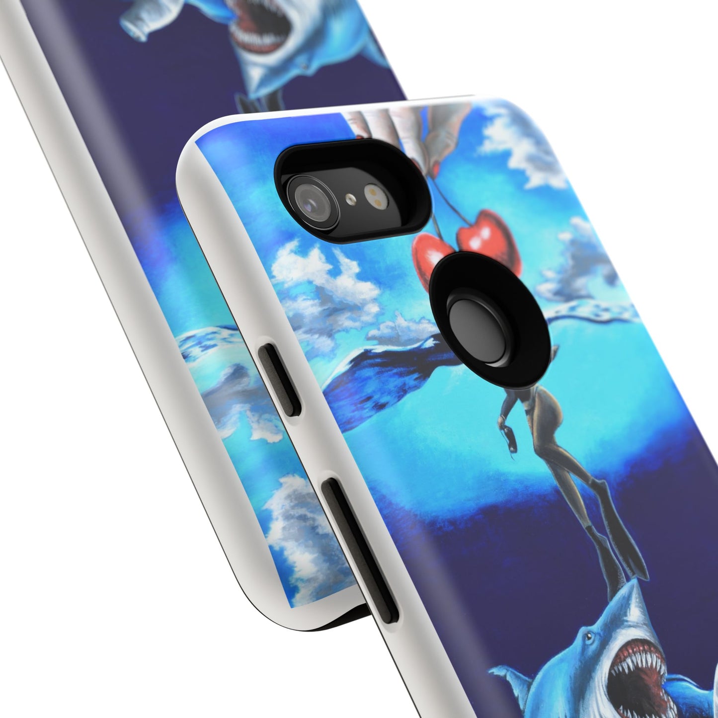 Shark Art Phone Case - Tough Cases, Unique Phone Accessories, Ocean-Inspired Gift, Underwater Art, Fun Phone Cover, Beach Lover Gift