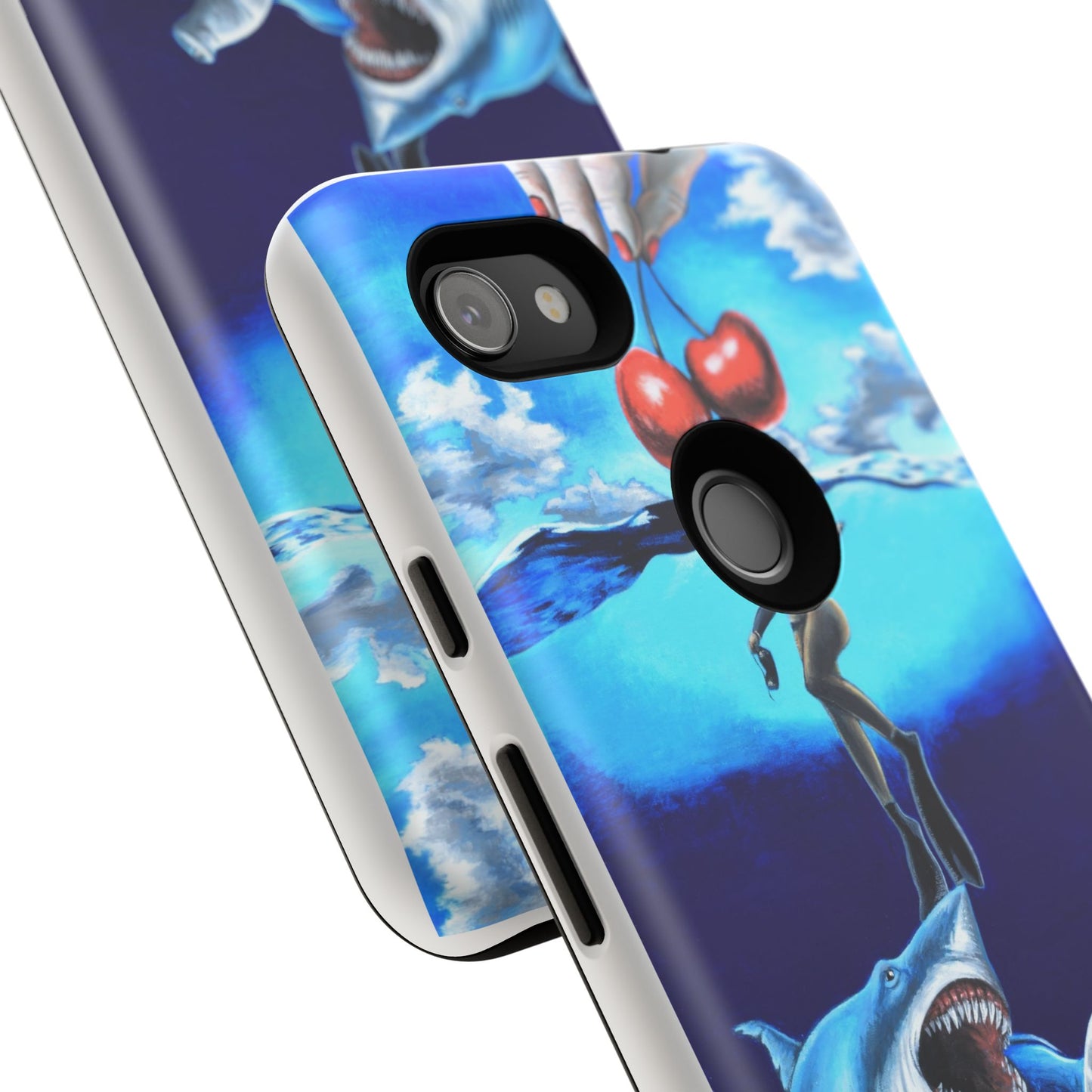 Shark Art Phone Case - Tough Cases, Unique Phone Accessories, Ocean-Inspired Gift, Underwater Art, Fun Phone Cover, Beach Lover Gift