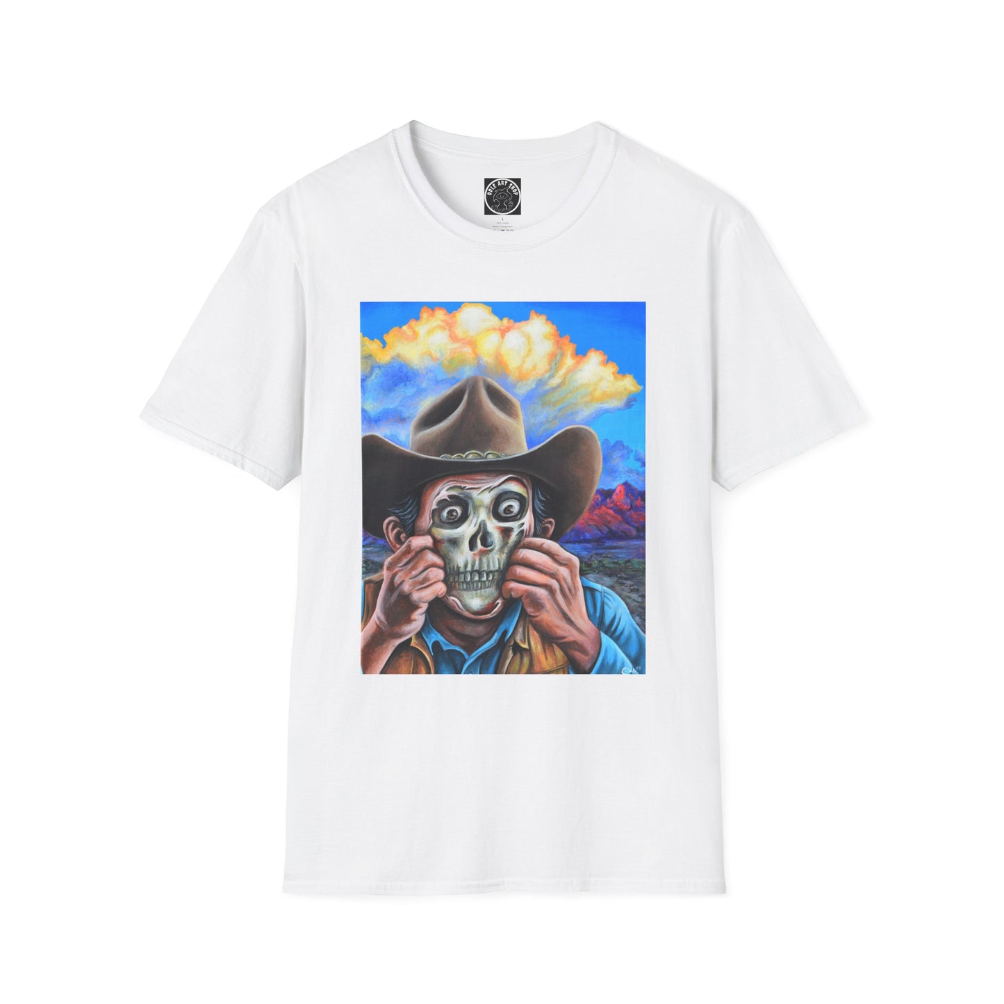Colorful Cowboy Skull Graphic T-Shirt | Unisex Shirt for Festivals, Halloween, Casual Wear, Gift for Him/Her, Unique Art Tee