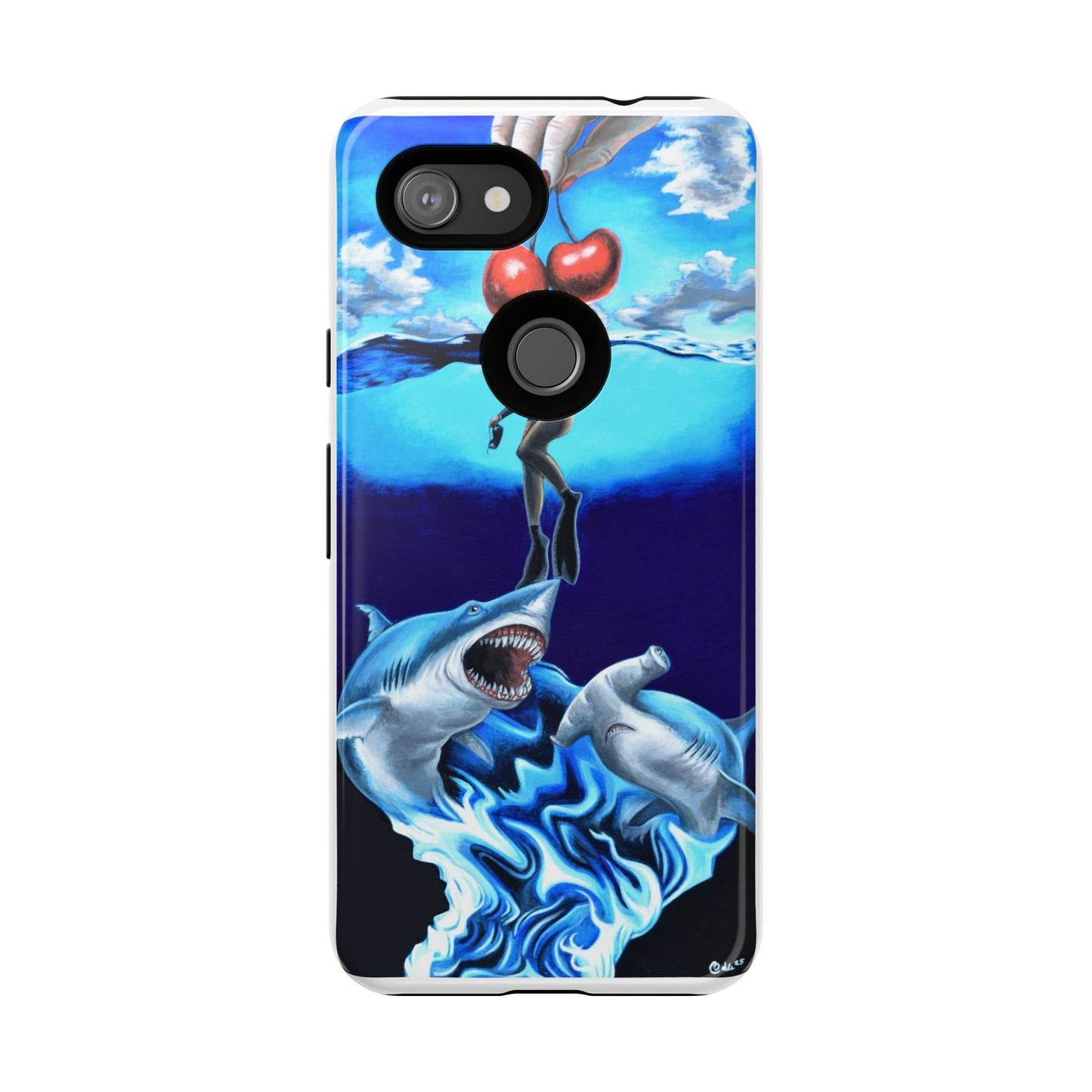 Shark Art Phone Case - Tough Cases, Unique Phone Accessories, Ocean-Inspired Gift, Underwater Art, Fun Phone Cover, Beach Lover Gift