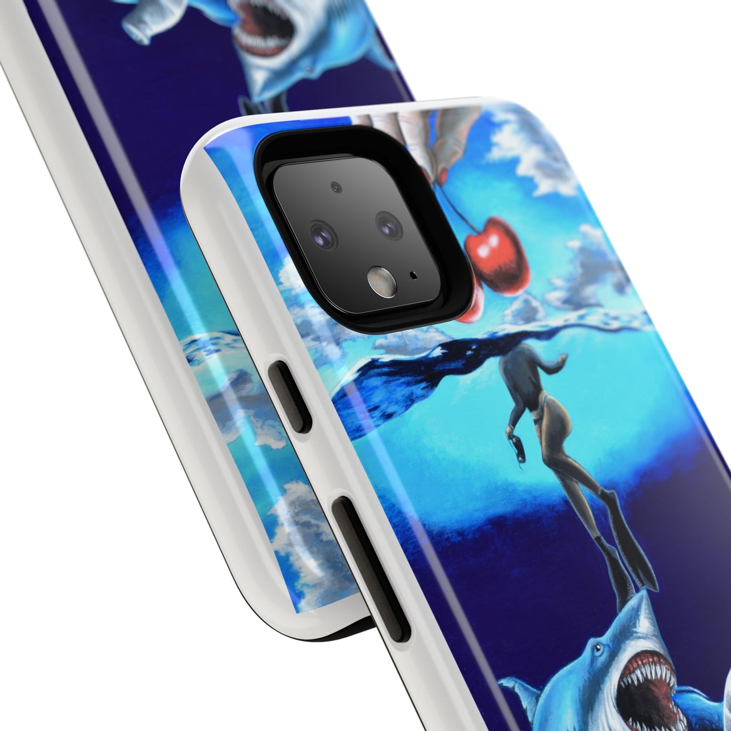 Shark Art Phone Case - Tough Cases, Unique Phone Accessories, Ocean-Inspired Gift, Underwater Art, Fun Phone Cover, Beach Lover Gift