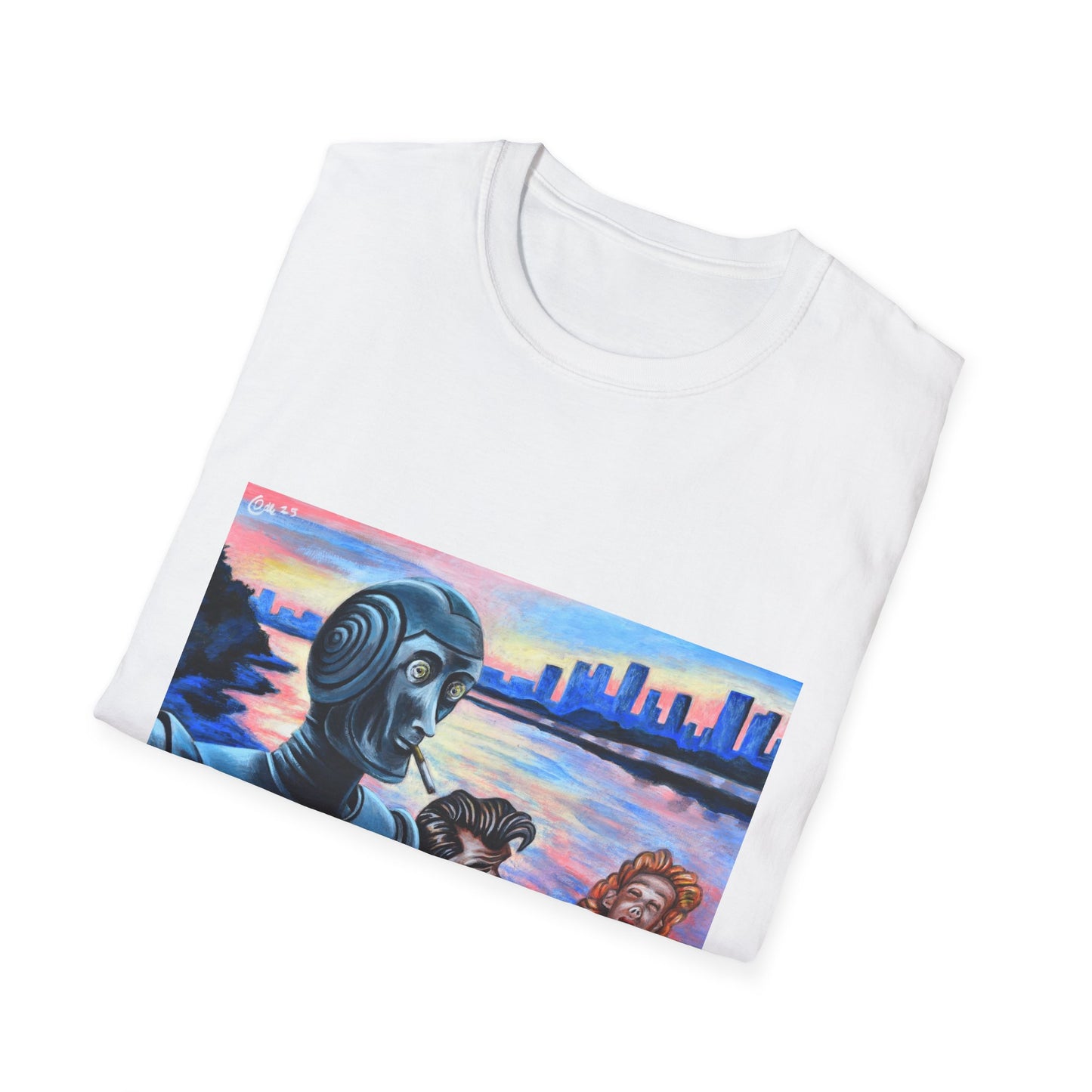 Retro Robot Unisex T-Shirt - Softstyle Graphic Tee for Tech Lovers