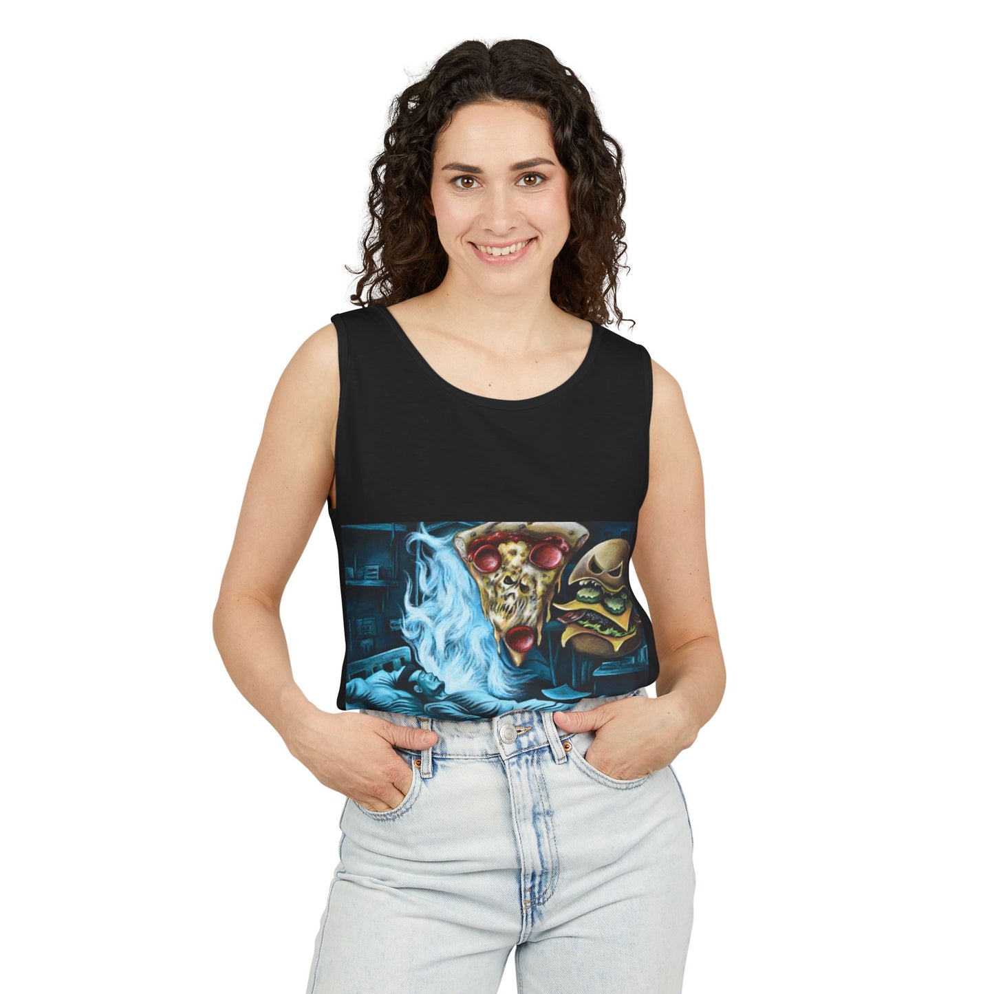 Casual Foodie Tank Top - Dreaming of Pizza and Burgers