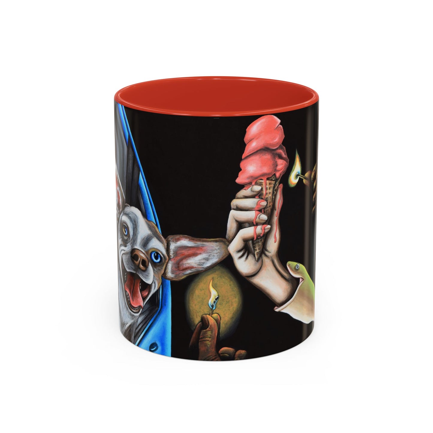 Unique Artistic Accent Coffee Mug with Colorful Ice Cream Design
