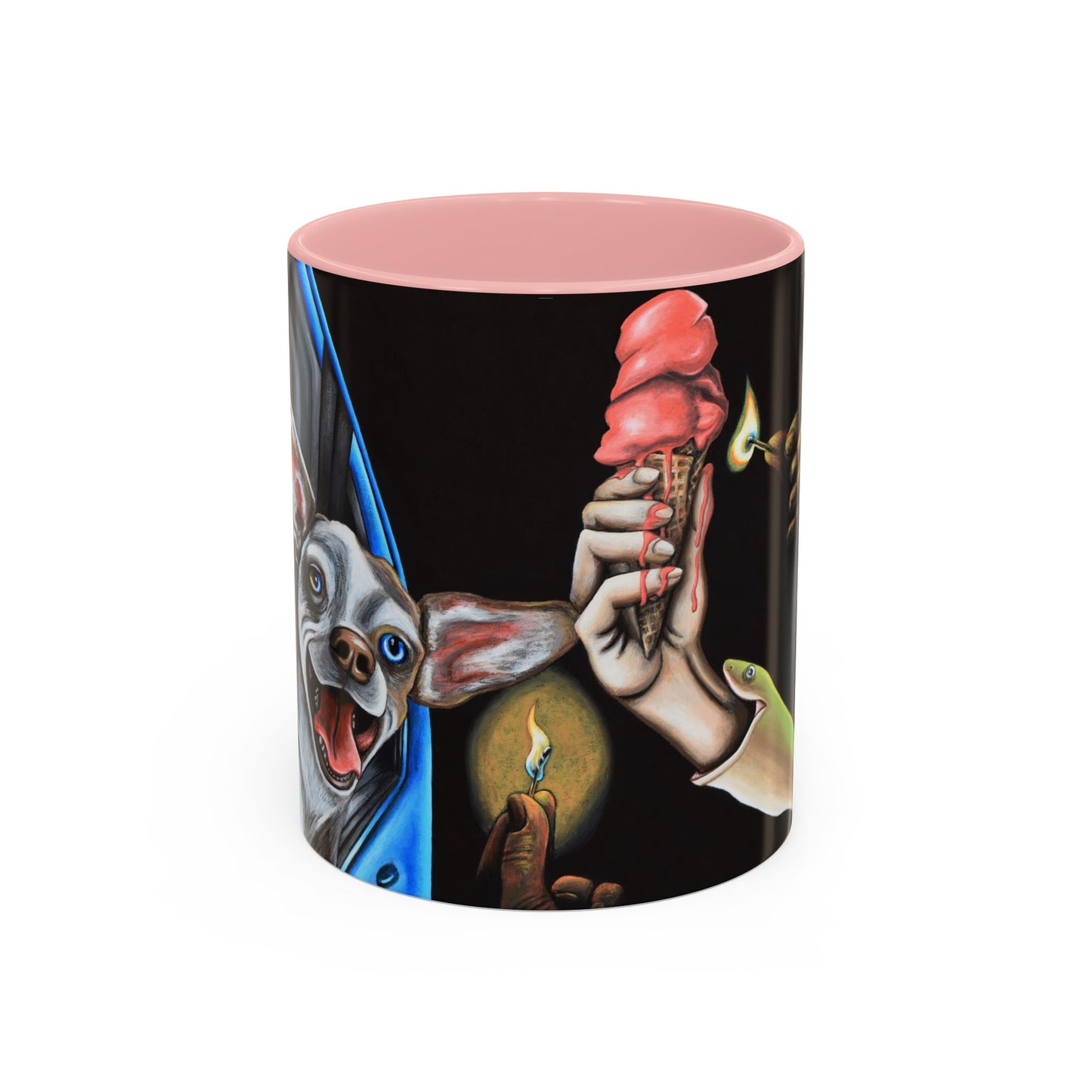 Unique Artistic Accent Coffee Mug with Colorful Ice Cream Design