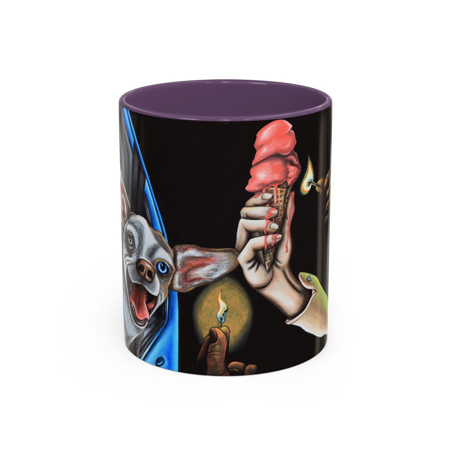 Unique Artistic Accent Coffee Mug with Colorful Ice Cream Design