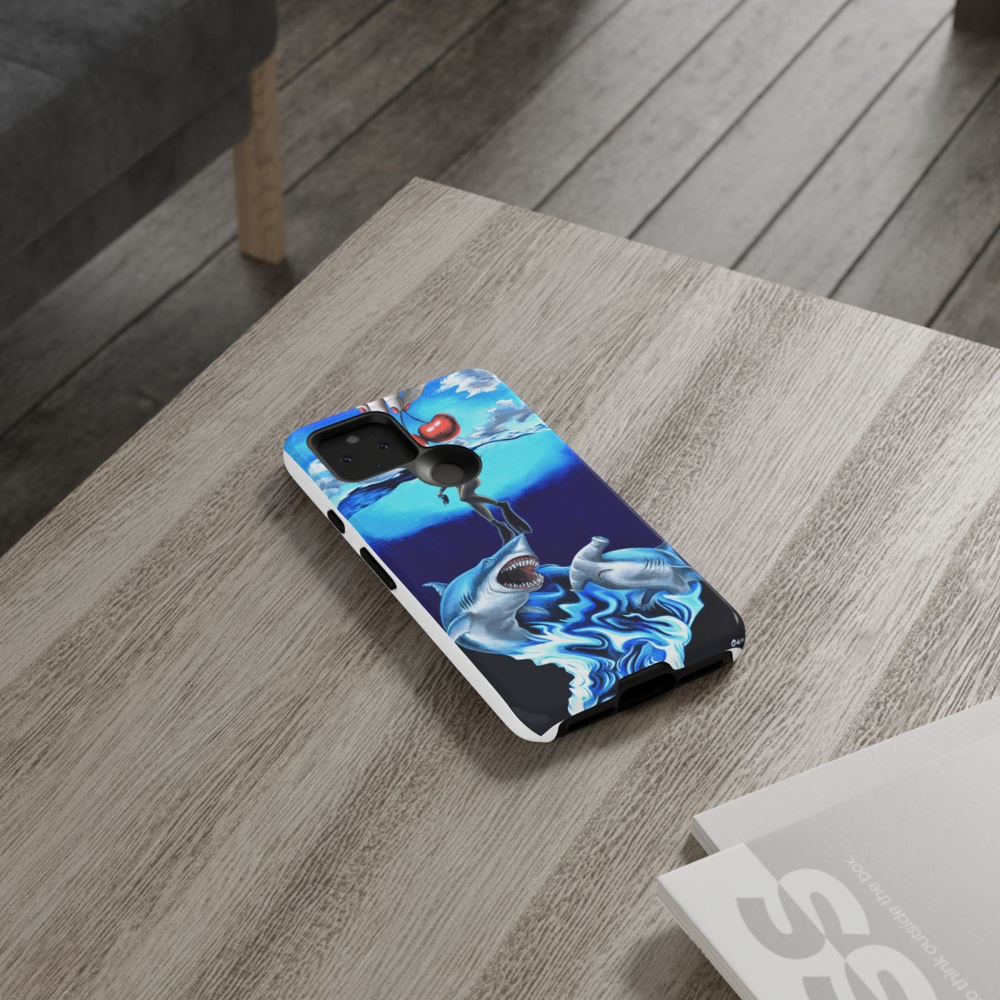Shark Art Phone Case - Tough Cases, Unique Phone Accessories, Ocean-Inspired Gift, Underwater Art, Fun Phone Cover, Beach Lover Gift