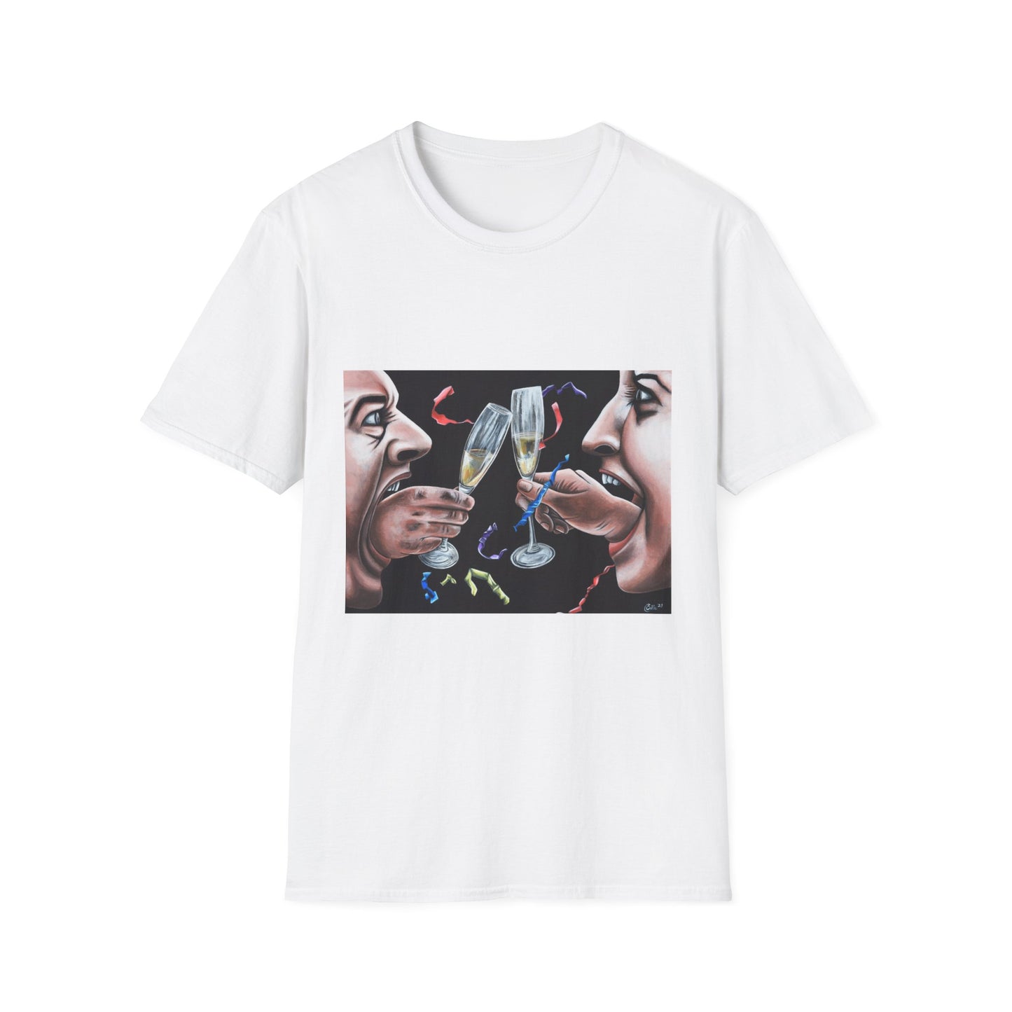 Cheers to Life Unisex Softstyle T-Shirt - Celebrate Moments with Artful Design