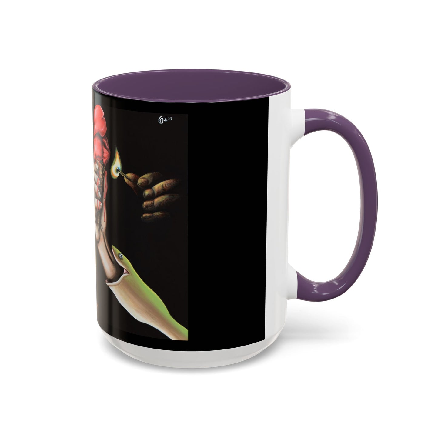 Unique Artistic Accent Coffee Mug with Colorful Ice Cream Design