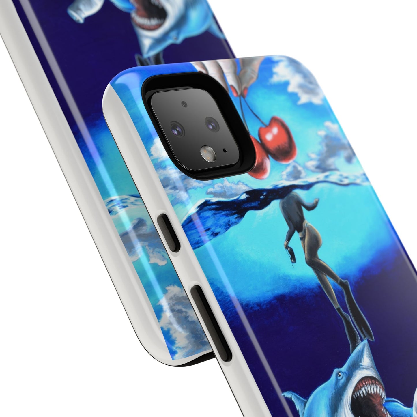 Shark Art Phone Case - Tough Cases, Unique Phone Accessories, Ocean-Inspired Gift, Underwater Art, Fun Phone Cover, Beach Lover Gift