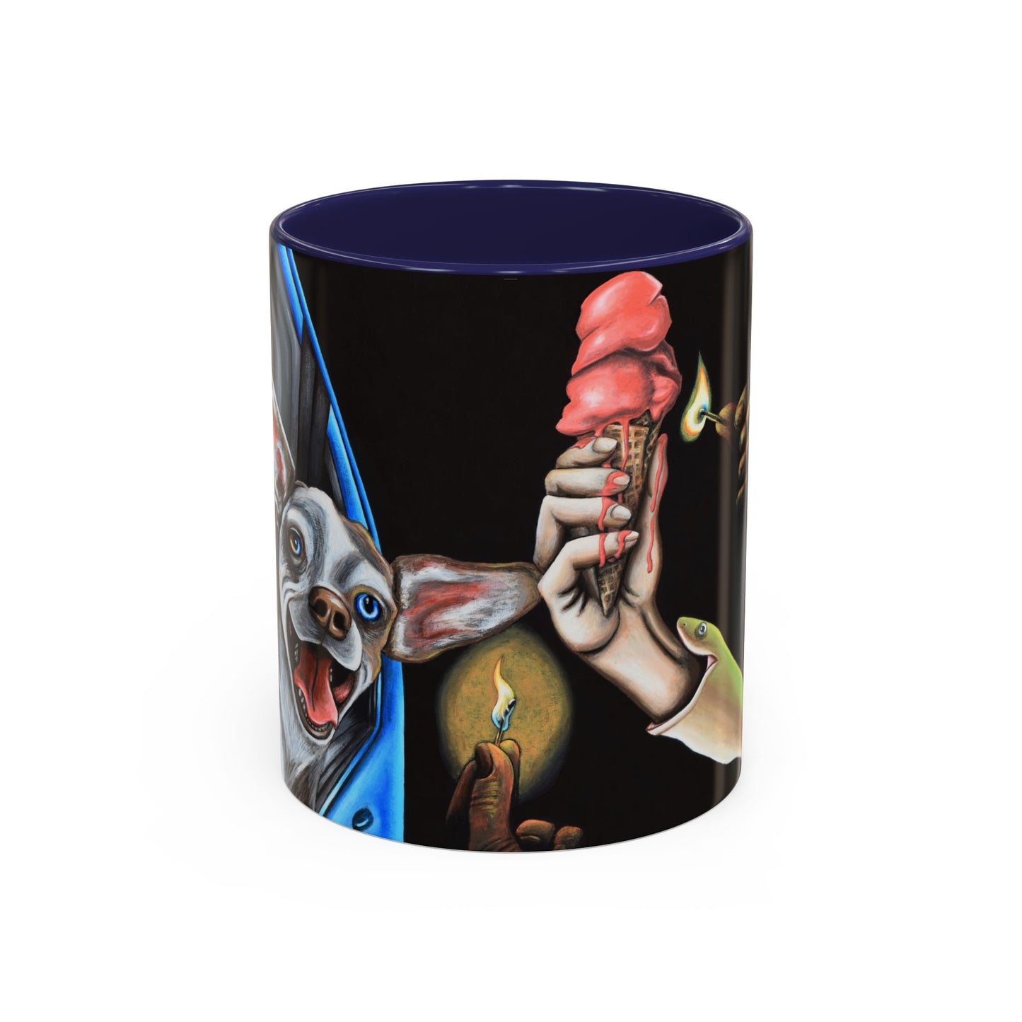Unique Artistic Accent Coffee Mug with Colorful Ice Cream Design