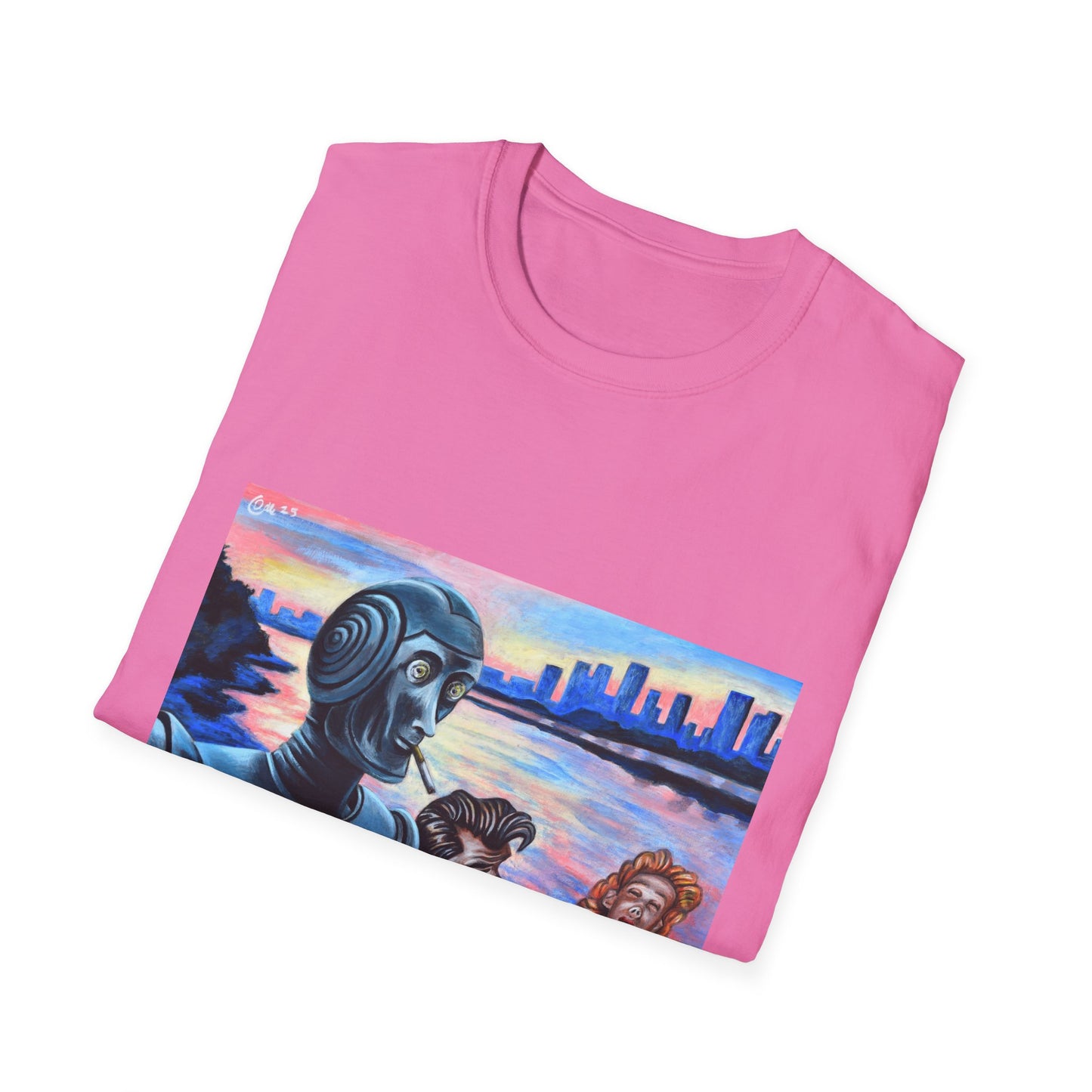 Retro Robot Unisex T-Shirt - Softstyle Graphic Tee for Tech Lovers