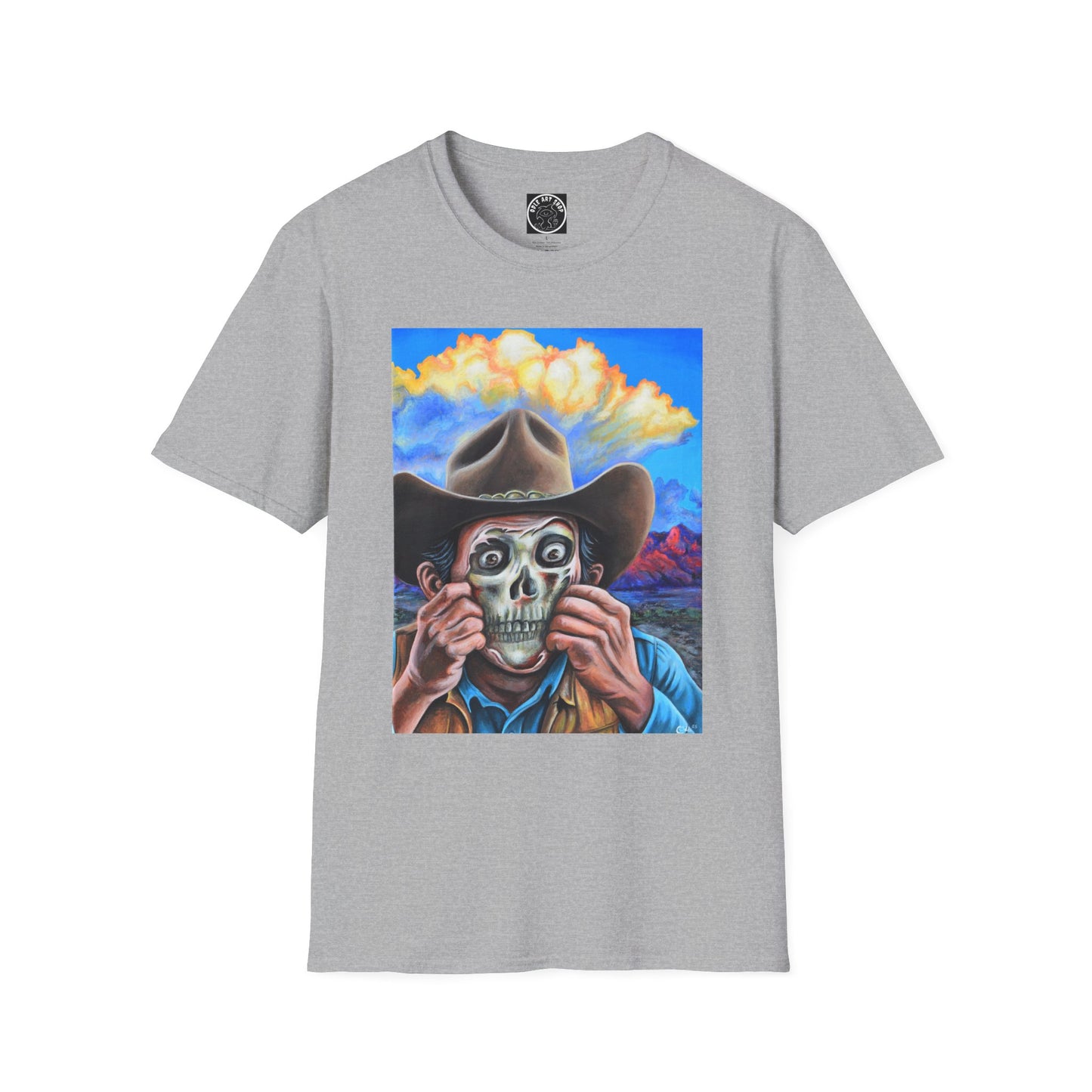 Colorful Cowboy Skull Graphic T-Shirt | Unisex Shirt for Festivals, Halloween, Casual Wear, Gift for Him/Her, Unique Art Tee