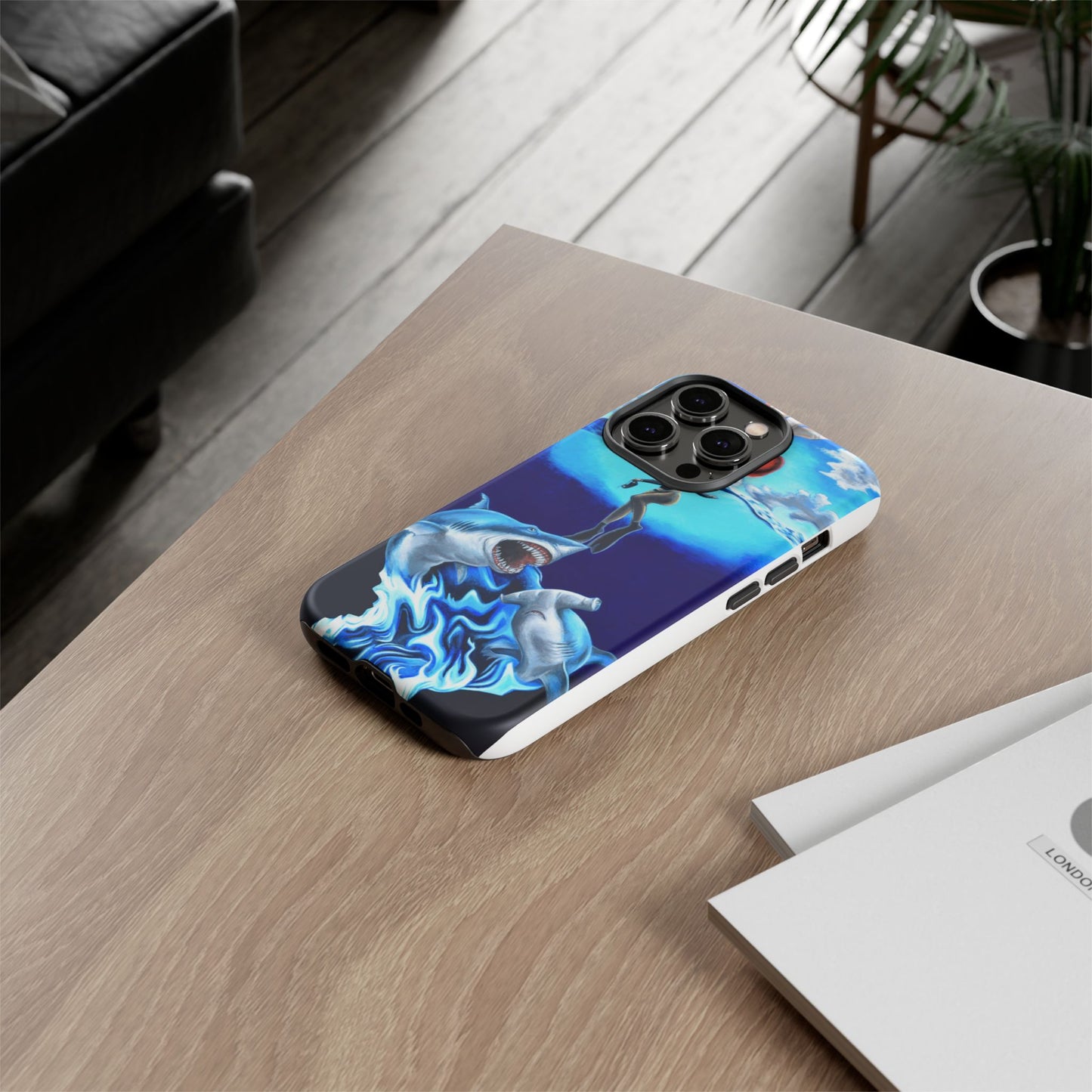 Shark Art Phone Case - Tough Cases, Unique Phone Accessories, Ocean-Inspired Gift, Underwater Art, Fun Phone Cover, Beach Lover Gift