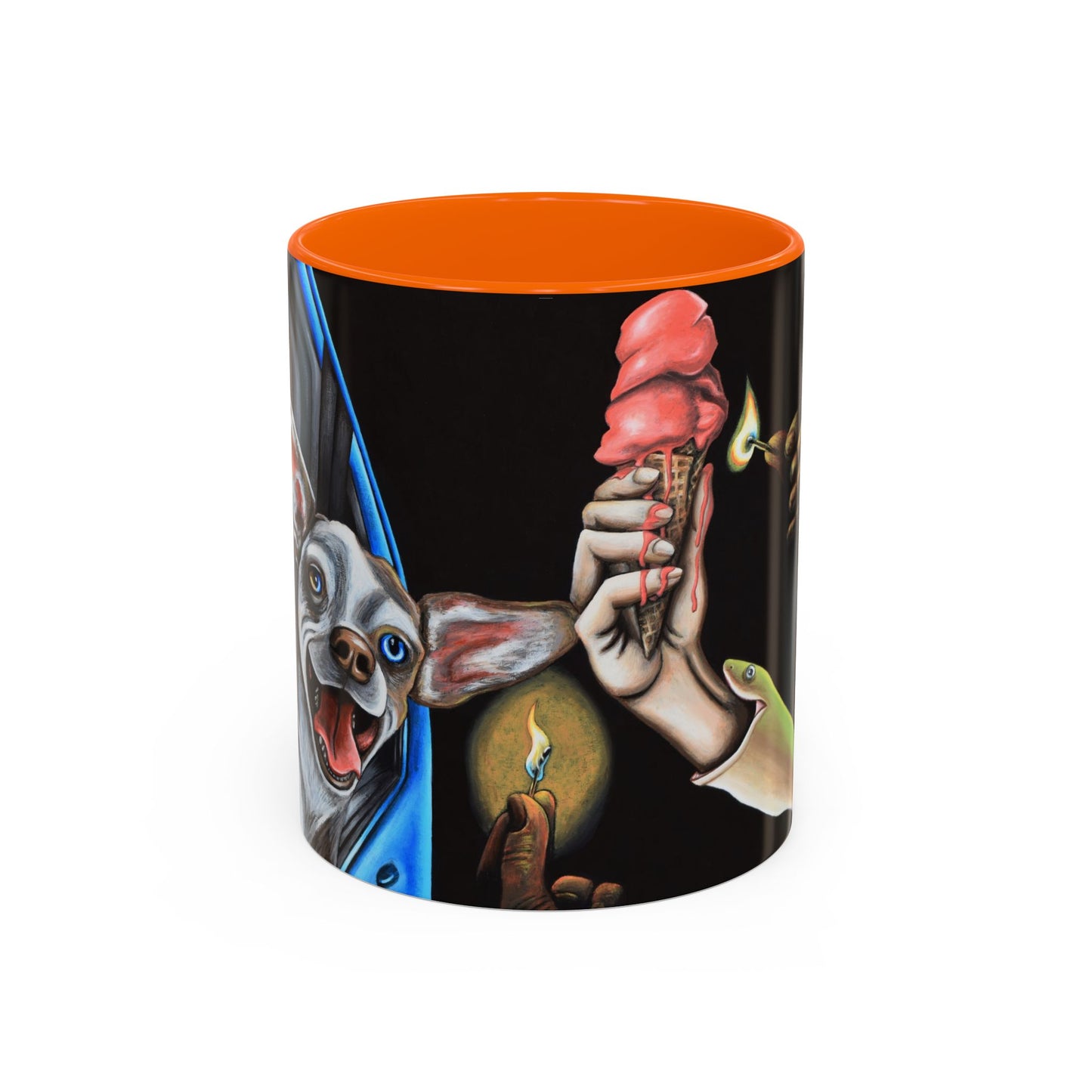 Unique Artistic Accent Coffee Mug with Colorful Ice Cream Design