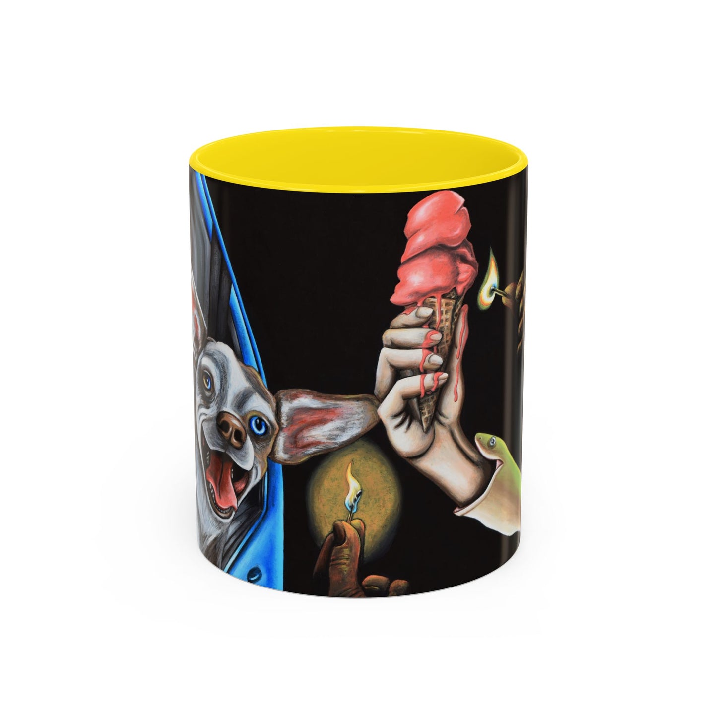 Unique Artistic Accent Coffee Mug with Colorful Ice Cream Design