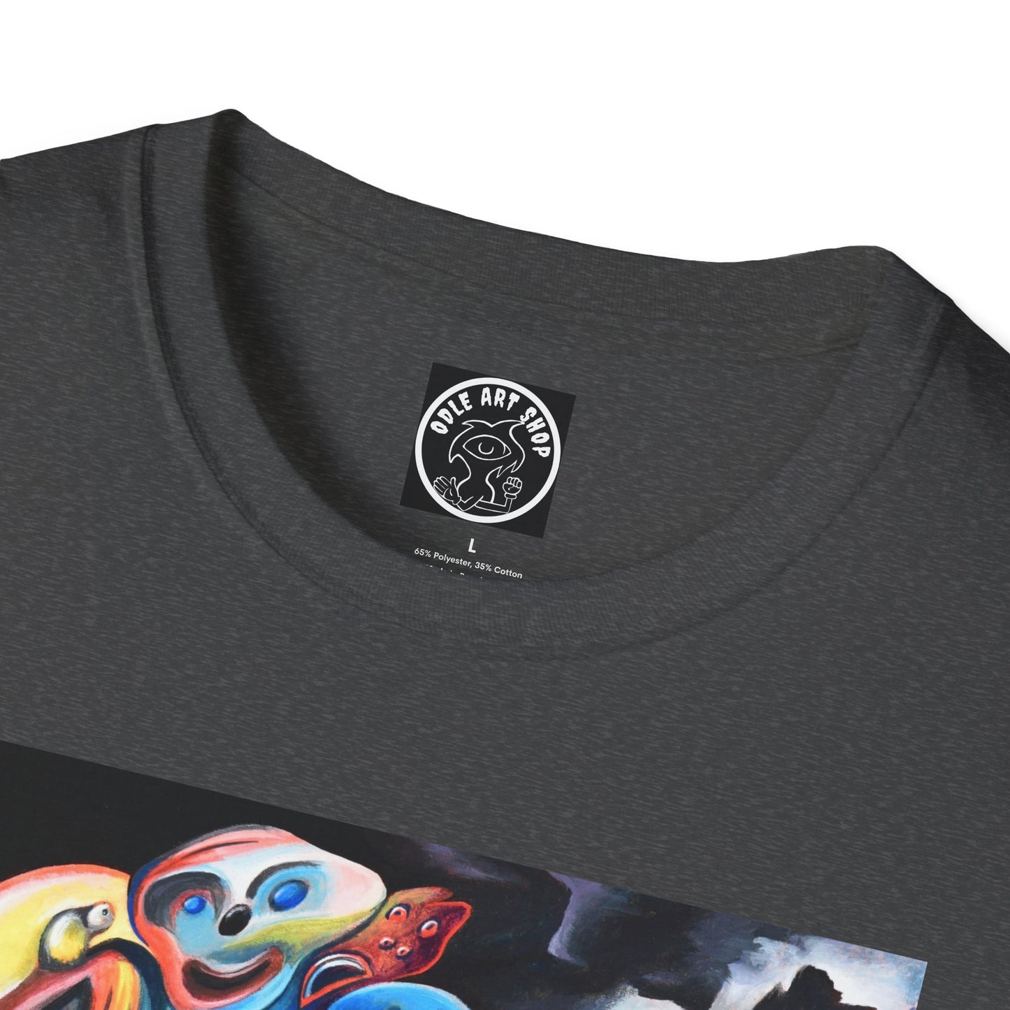 Artistic Unisex Softstyle T-Shirt with Unique Graphic Design, Casual Wear, Graphic Tee, Gift for Art Lovers, Comfortable & Stylish