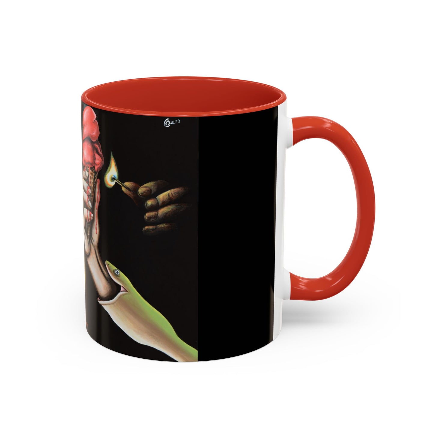 Unique Artistic Accent Coffee Mug with Colorful Ice Cream Design