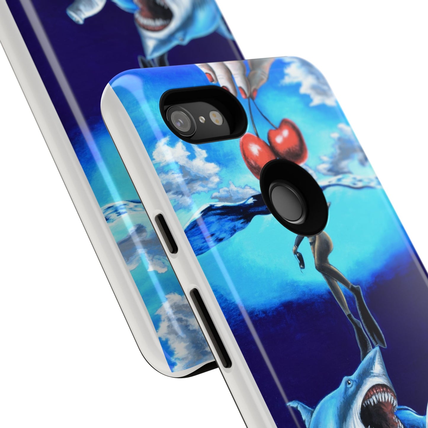 Shark Art Phone Case - Tough Cases, Unique Phone Accessories, Ocean-Inspired Gift, Underwater Art, Fun Phone Cover, Beach Lover Gift