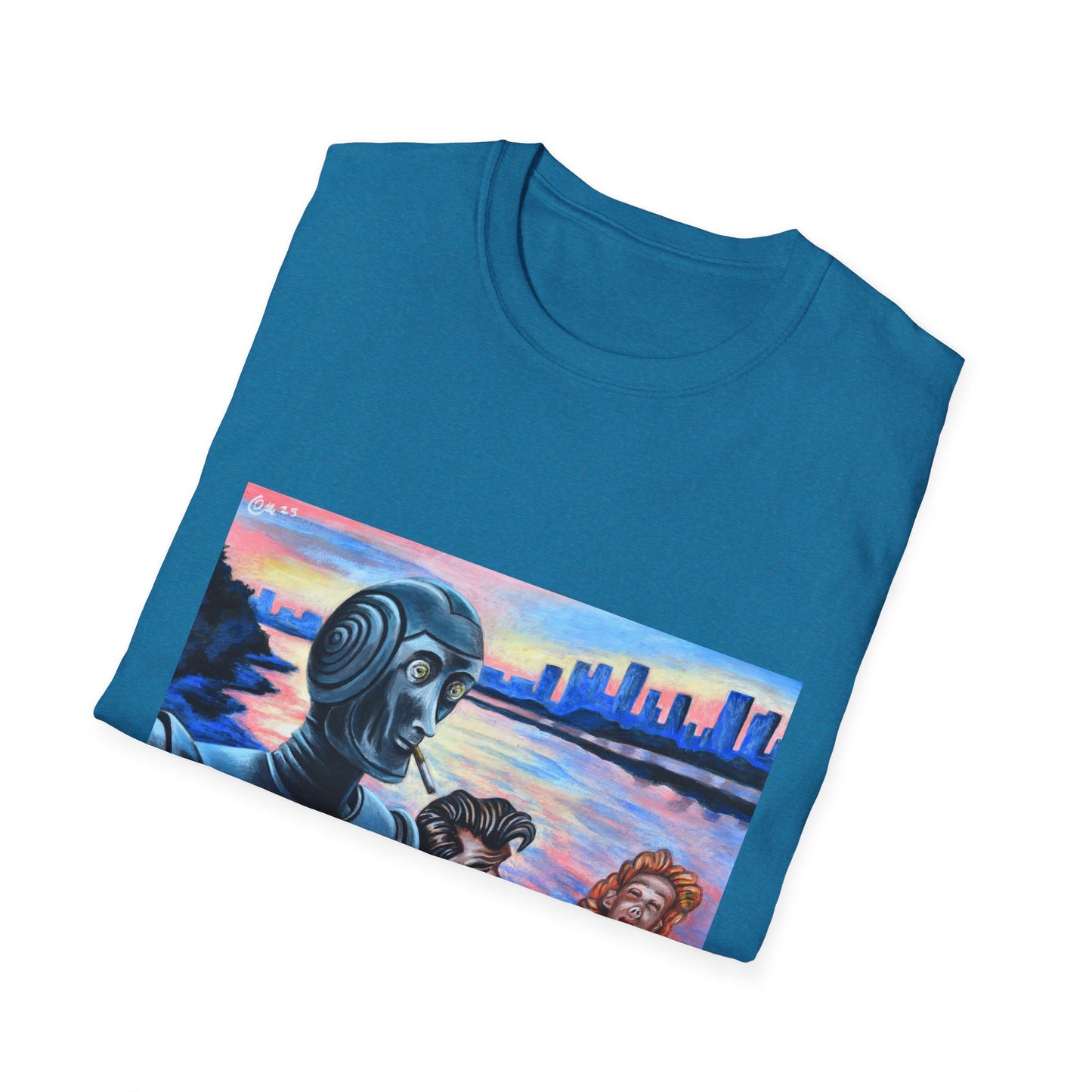 Retro Robot Unisex T-Shirt - Softstyle Graphic Tee for Tech Lovers