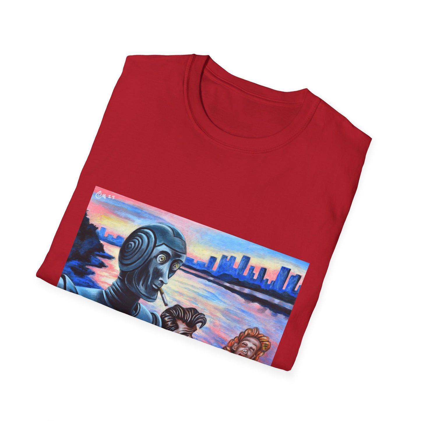 Retro Robot Unisex T-Shirt - Softstyle Graphic Tee for Tech Lovers