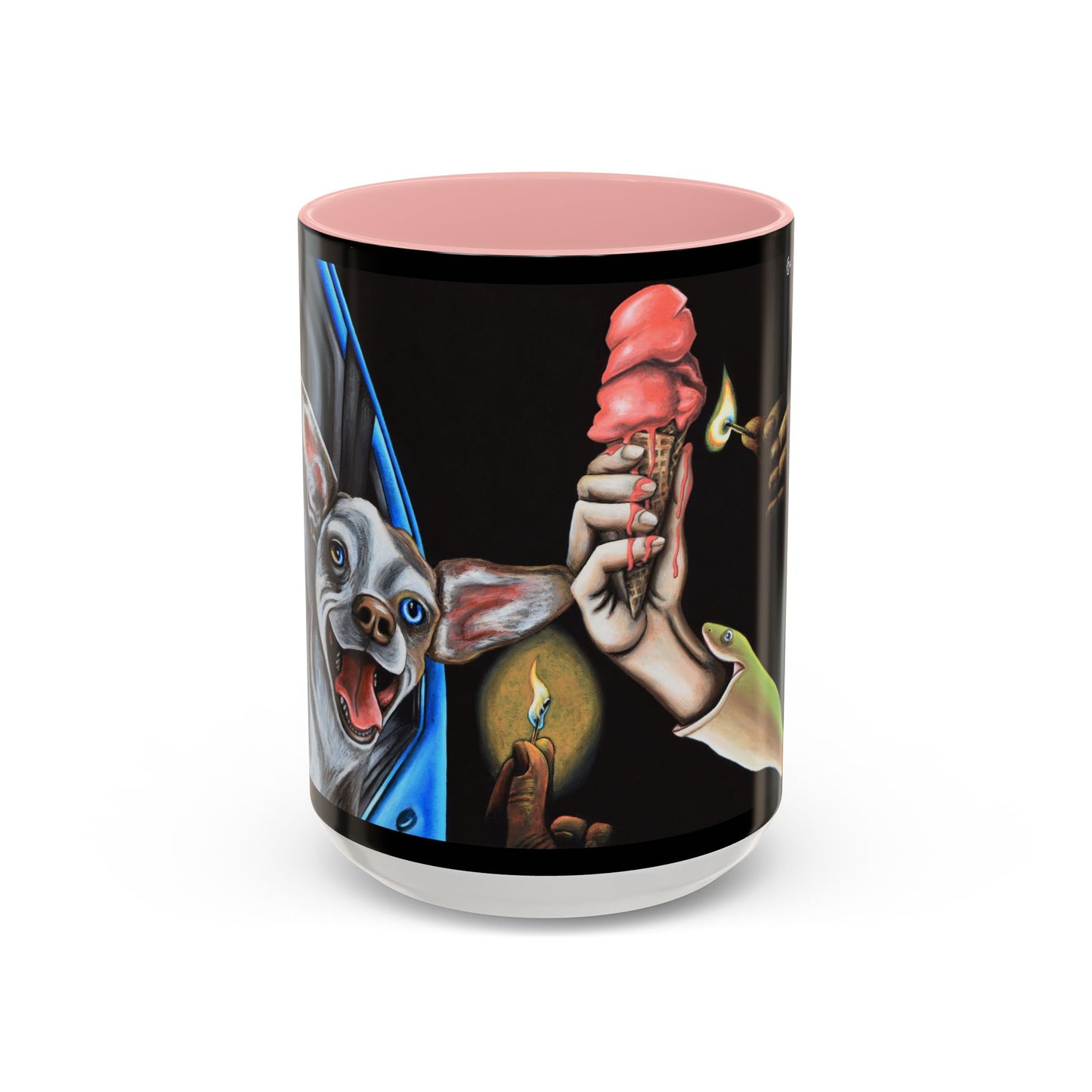 Unique Artistic Accent Coffee Mug with Colorful Ice Cream Design