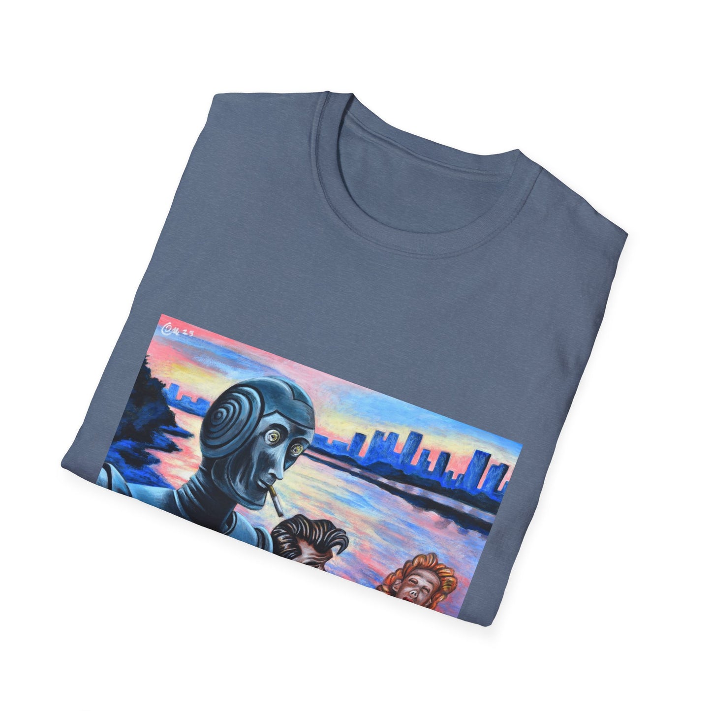 Retro Robot Unisex T-Shirt - Softstyle Graphic Tee for Tech Lovers