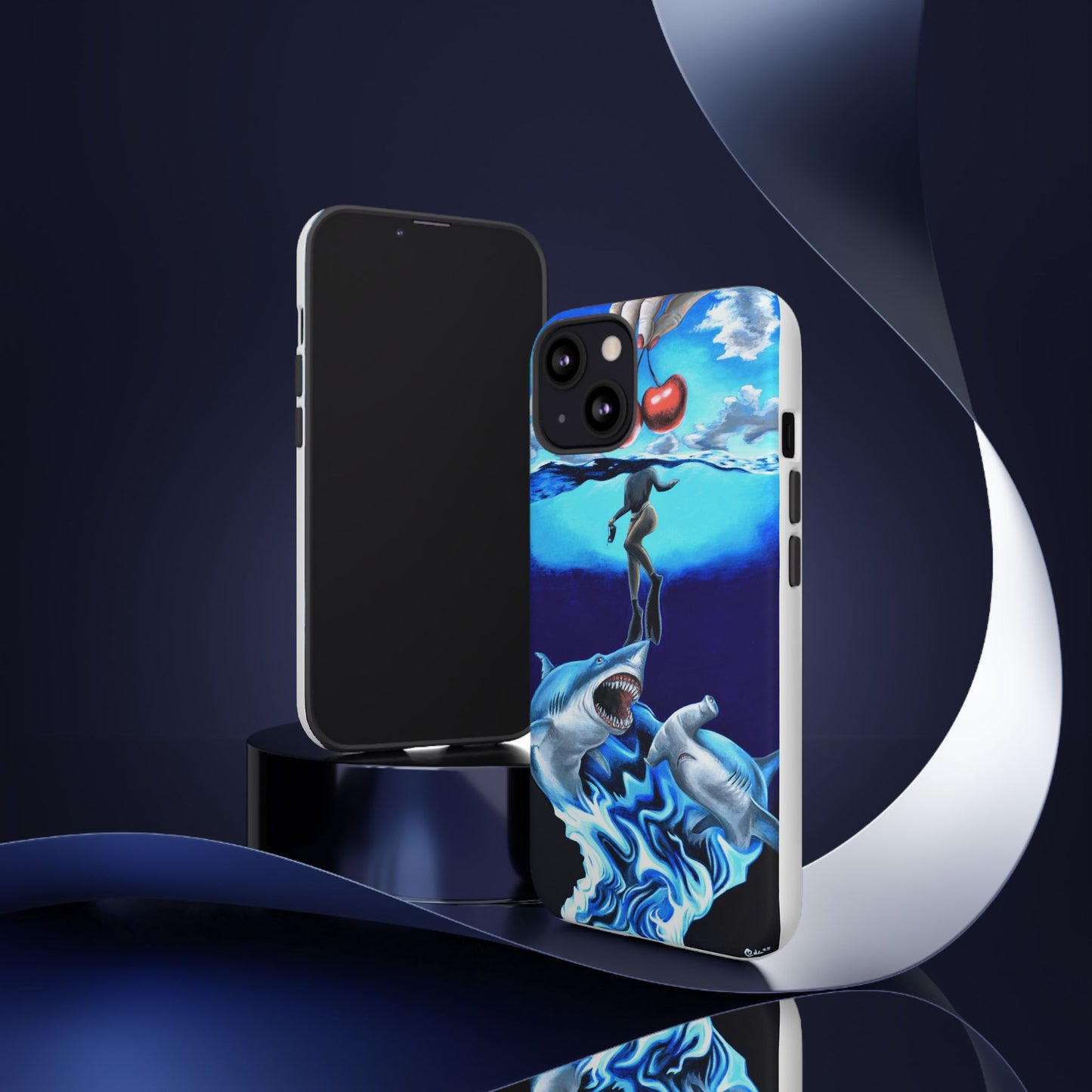 Shark Art Phone Case - Tough Cases, Unique Phone Accessories, Ocean-Inspired Gift, Underwater Art, Fun Phone Cover, Beach Lover Gift