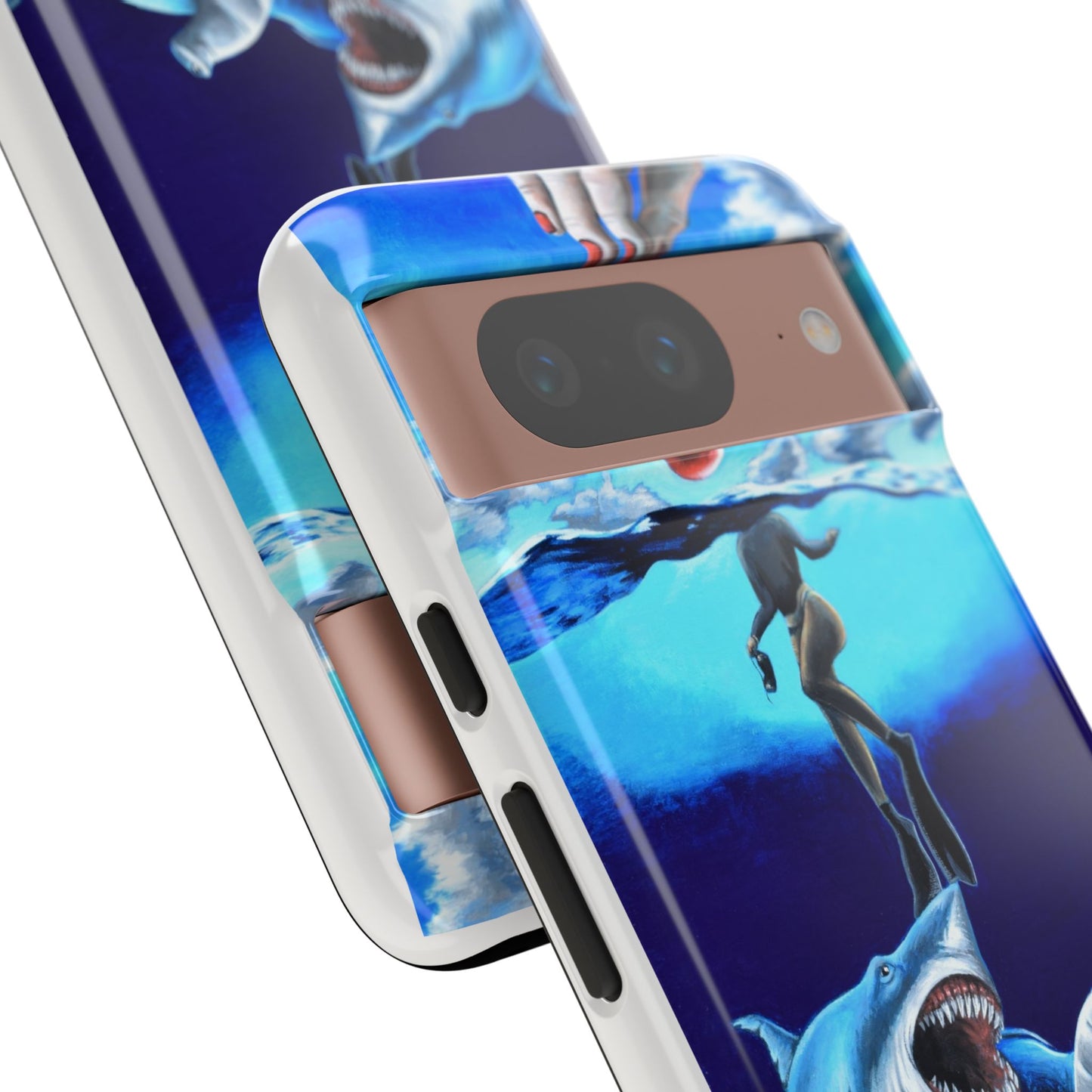 Shark Art Phone Case - Tough Cases, Unique Phone Accessories, Ocean-Inspired Gift, Underwater Art, Fun Phone Cover, Beach Lover Gift