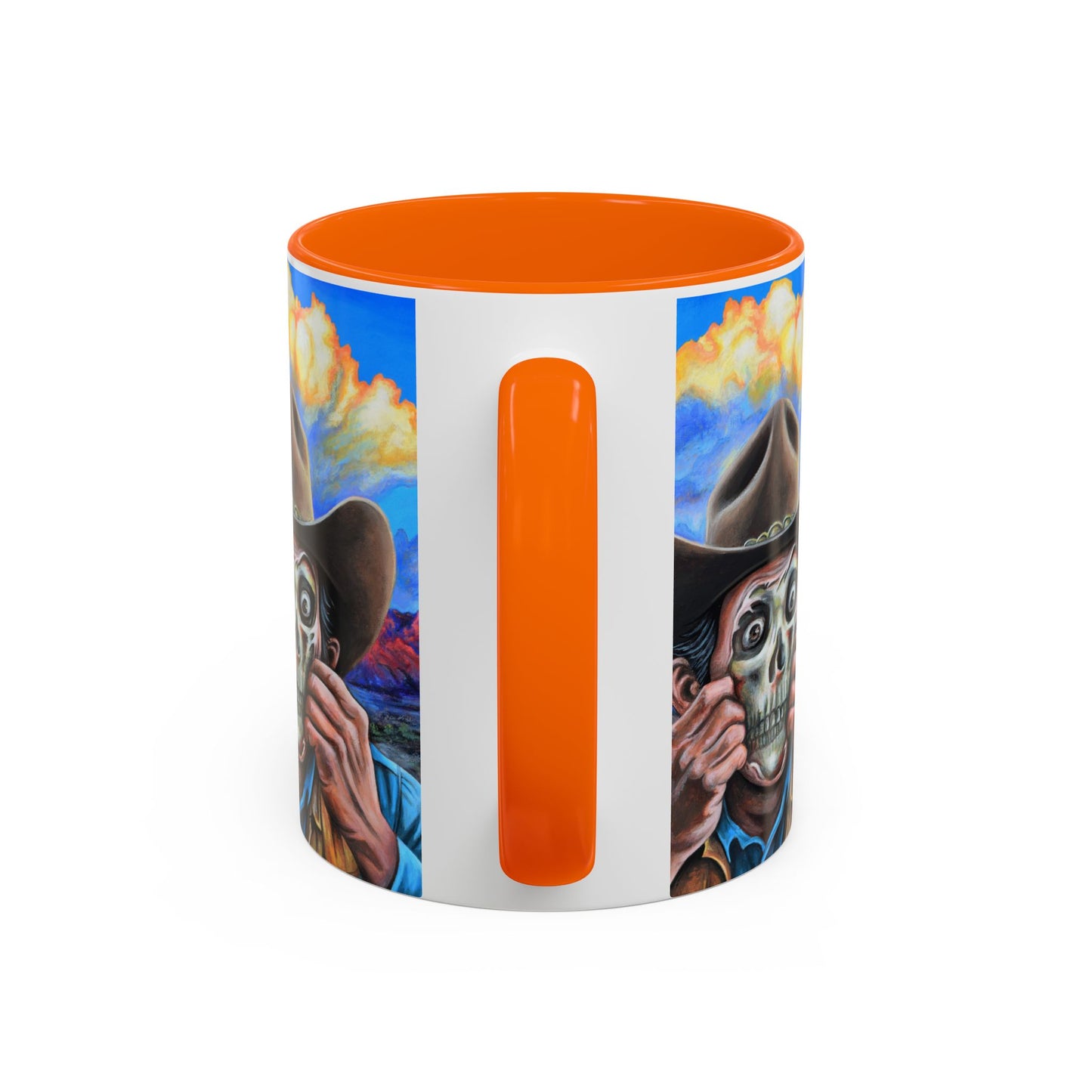 Day of the Dead Accent Coffee Mug, Colorful Skull Design Mug, Halloween Coffee Cup, Gift for Latinos, Unique Art Coffee Mug