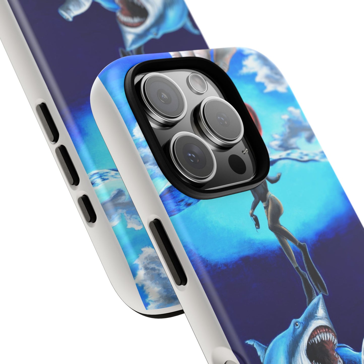 Shark Art Phone Case - Tough Cases, Unique Phone Accessories, Ocean-Inspired Gift, Underwater Art, Fun Phone Cover, Beach Lover Gift