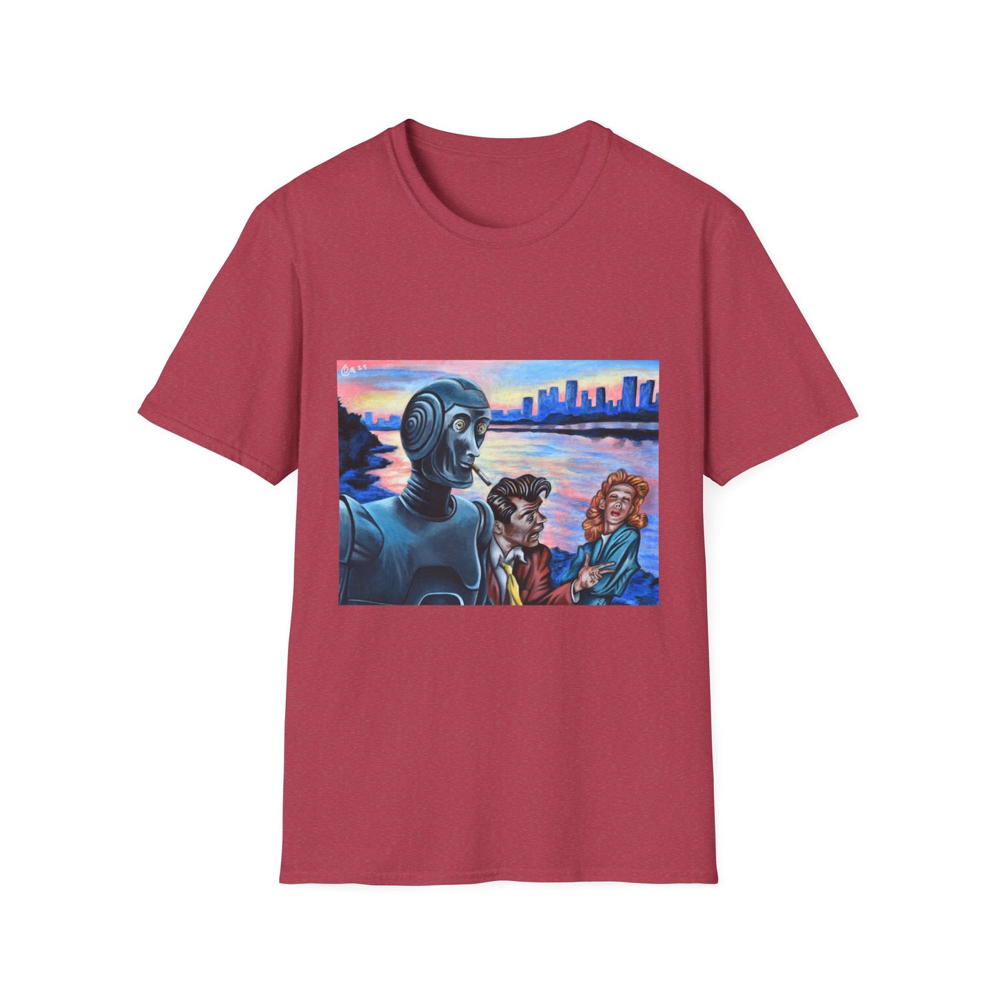 Retro Robot Unisex T-Shirt - Softstyle Graphic Tee for Tech Lovers