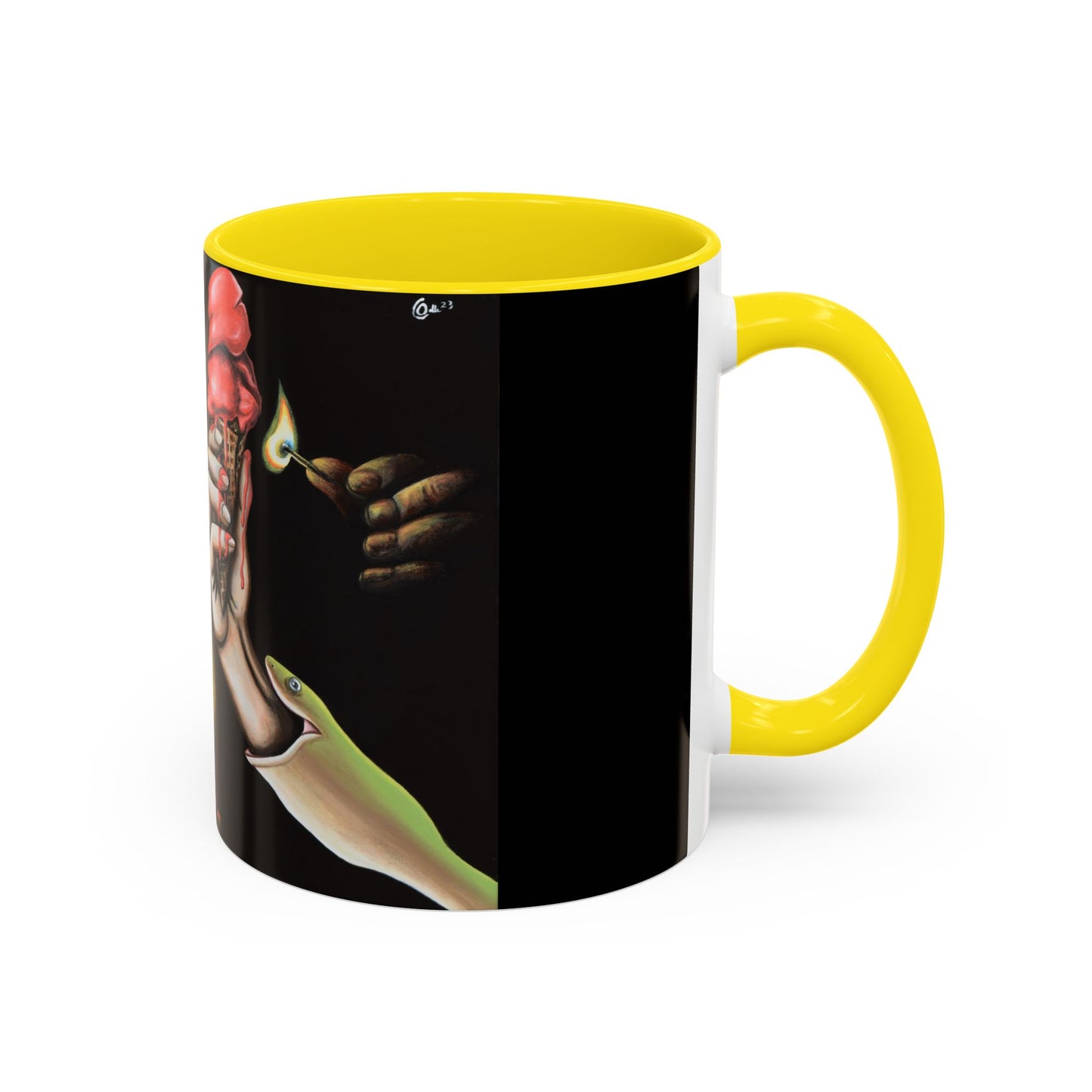 Unique Artistic Accent Coffee Mug with Colorful Ice Cream Design